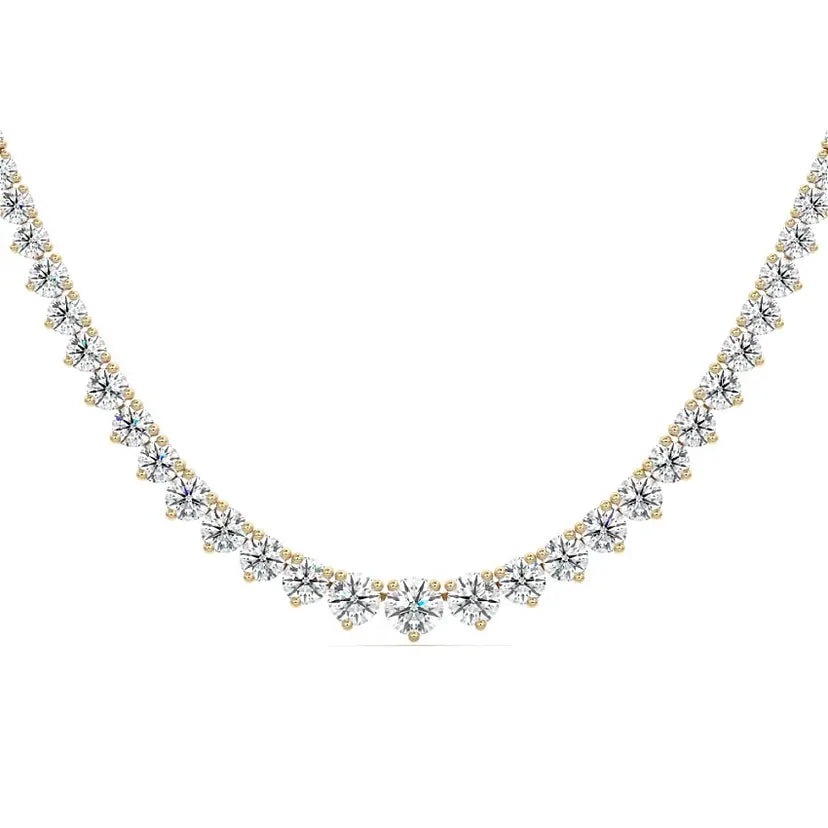 Round Lab Grown Diamond Tennis Necklace