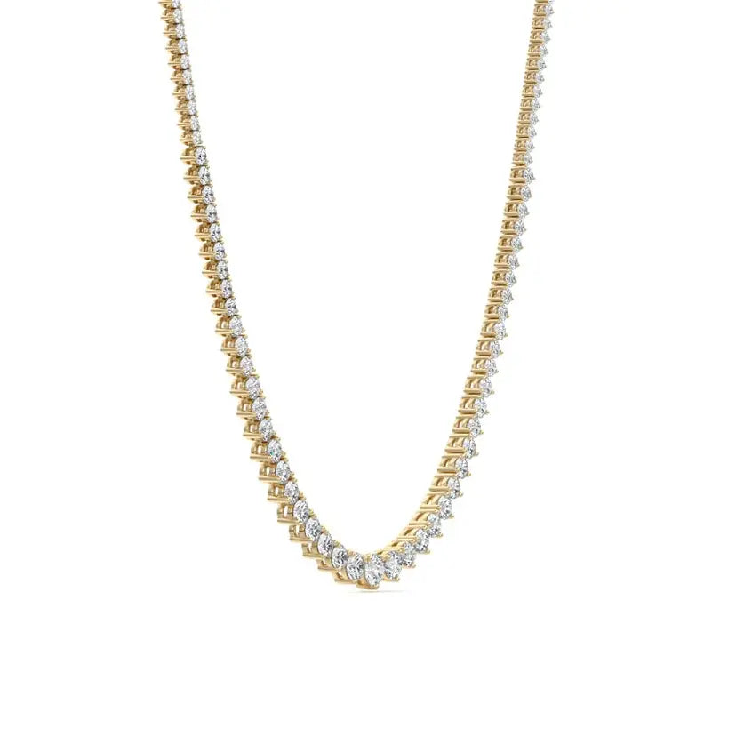 Round Lab Grown Diamond Tennis Necklace