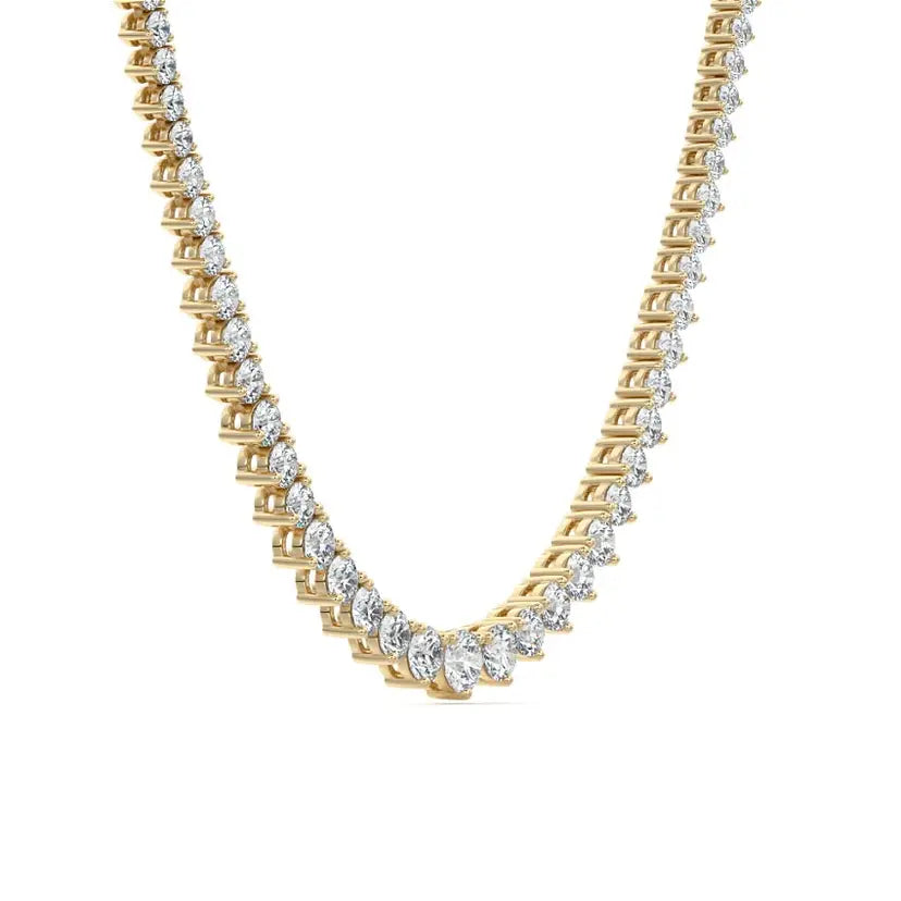 Round Lab Grown Diamond Tennis Necklace