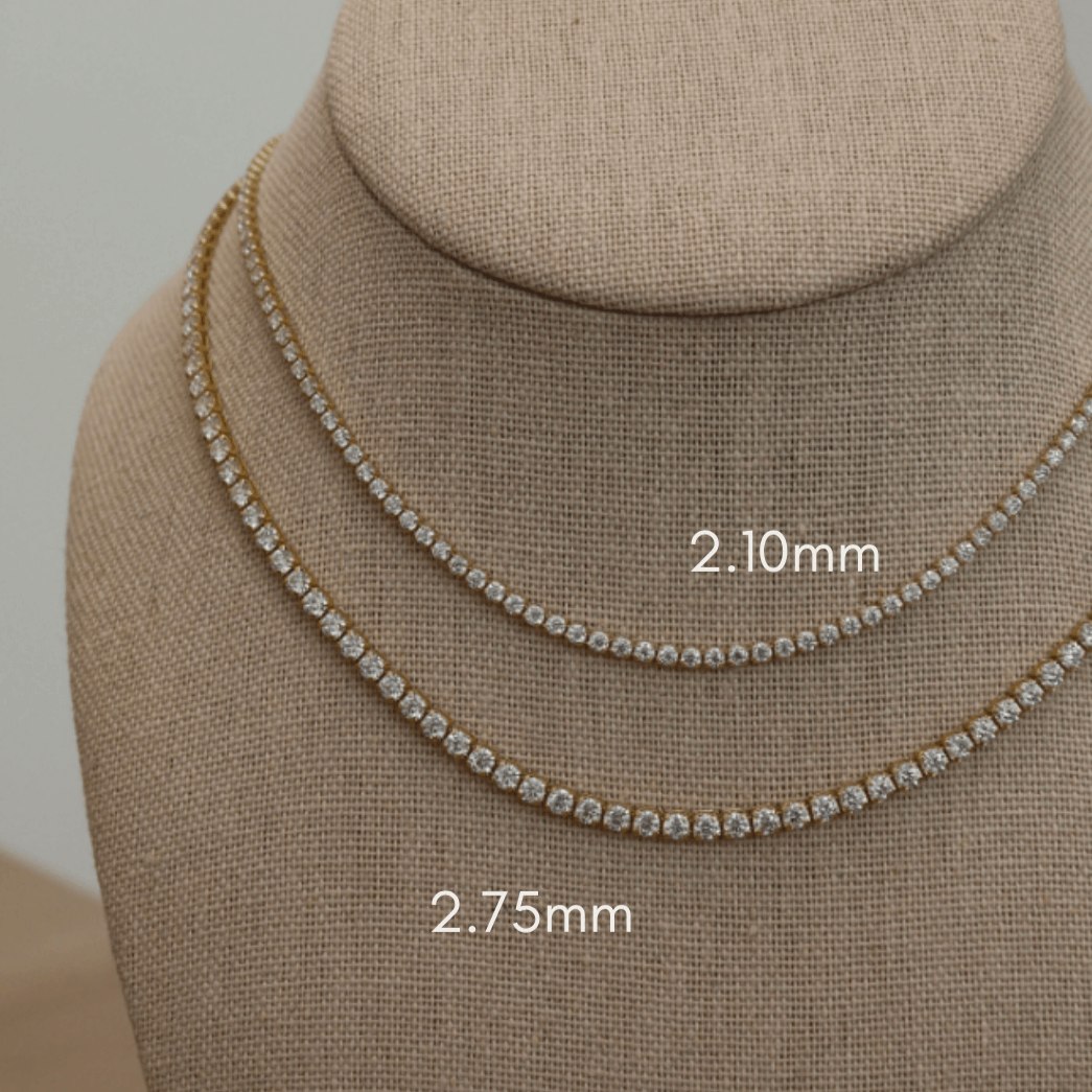 Round Lab Grown Diamond Tennis Necklace