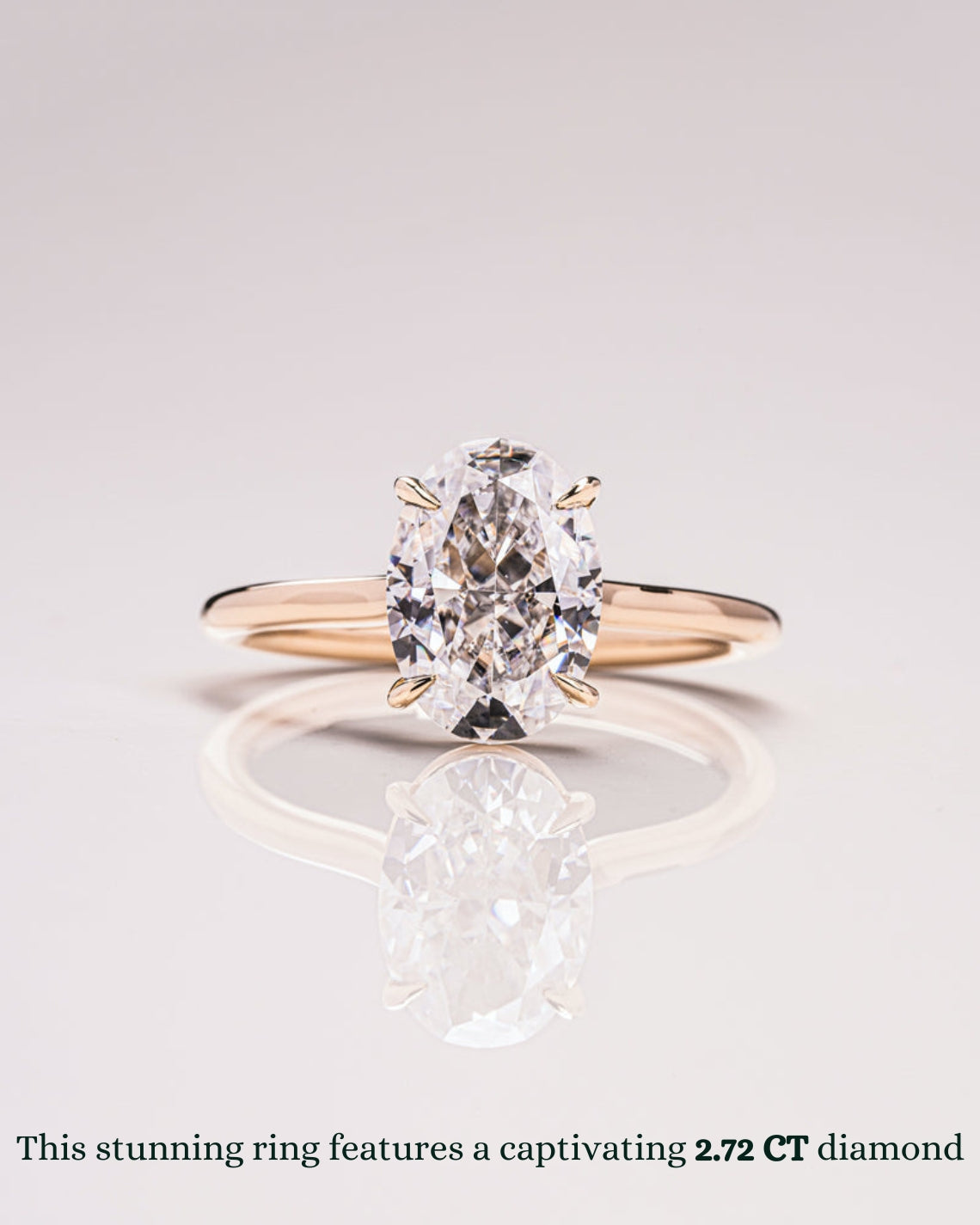 1.72 - 3.72 CT Oval F/VS1 CVD Diamond Solitaire Engagement Ring - Camila Brown