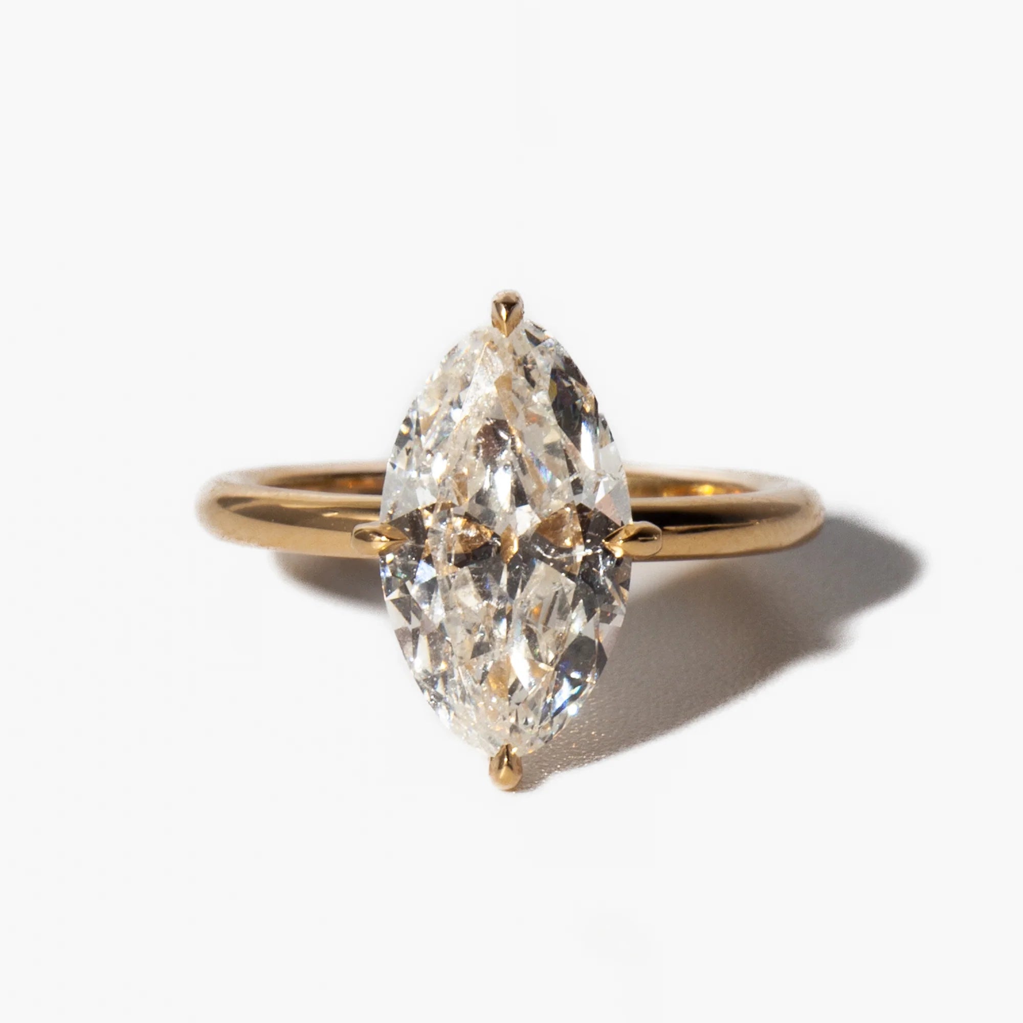 1.0-3.03 CT Marquise CVD Diamond Solitaire Engagement Ring