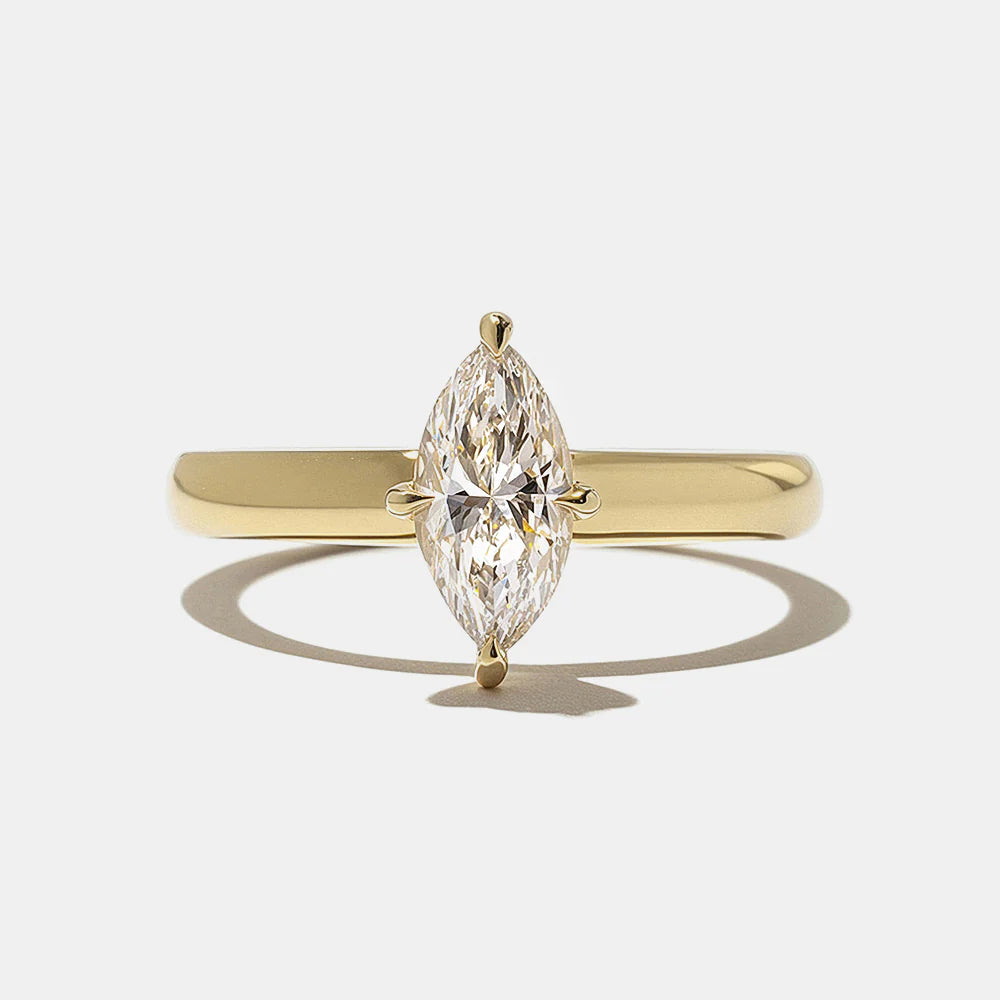 0.75 -2.50 CT Marquise CVD Diamond Solitaire Engagement Ring