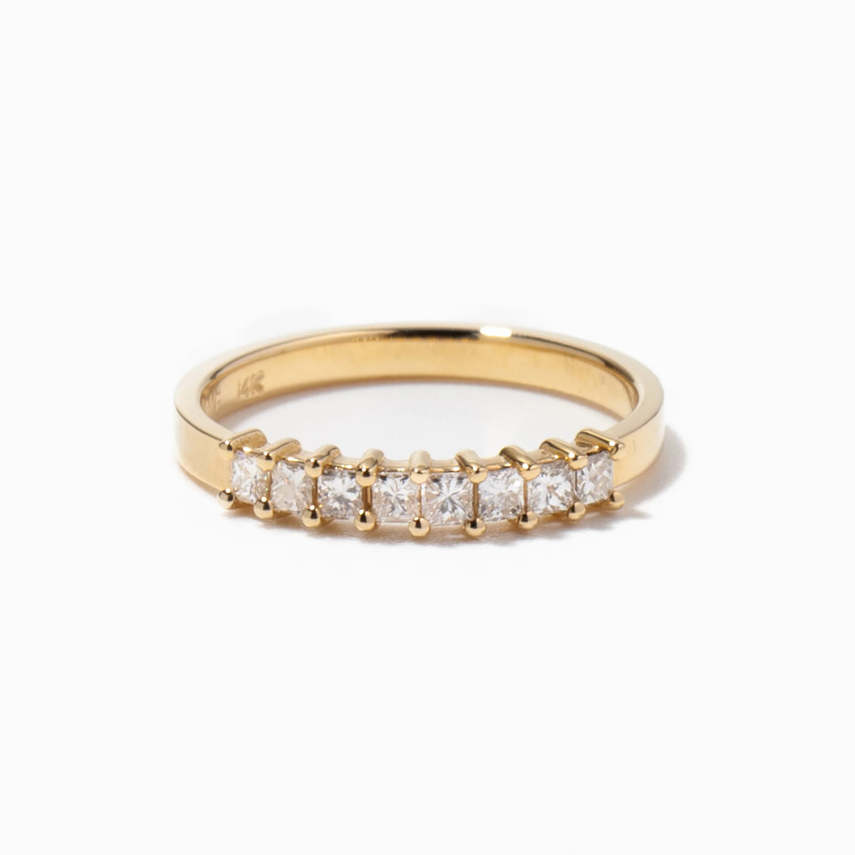 0.40 TCW Princess CVD Diamond Half Eternity Wedding Band