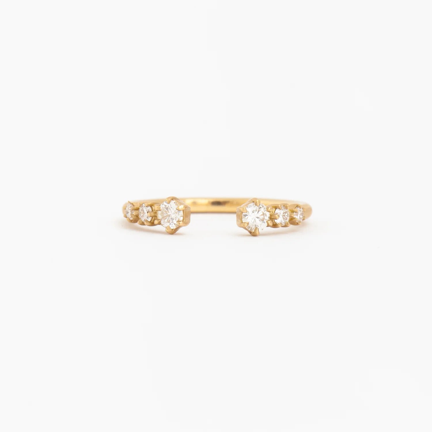 0.21 TCW Round CVD Diamond Open Wedding Band