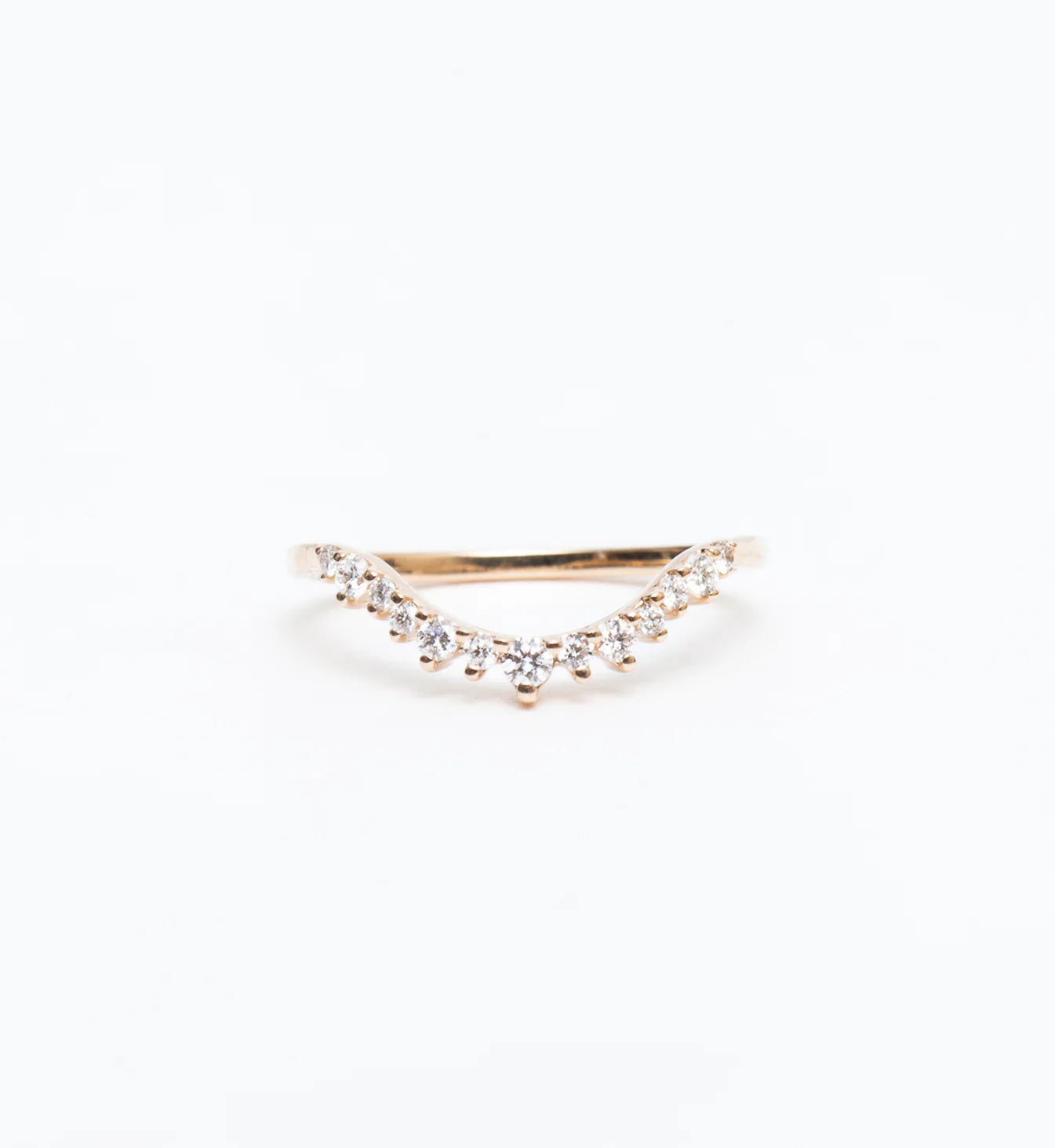0.17 TCW Round CVD Diamond Curved Wedding Band