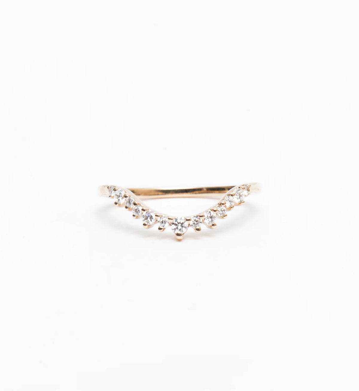 0.17 TCW Round CVD Diamond Curved Wedding Band