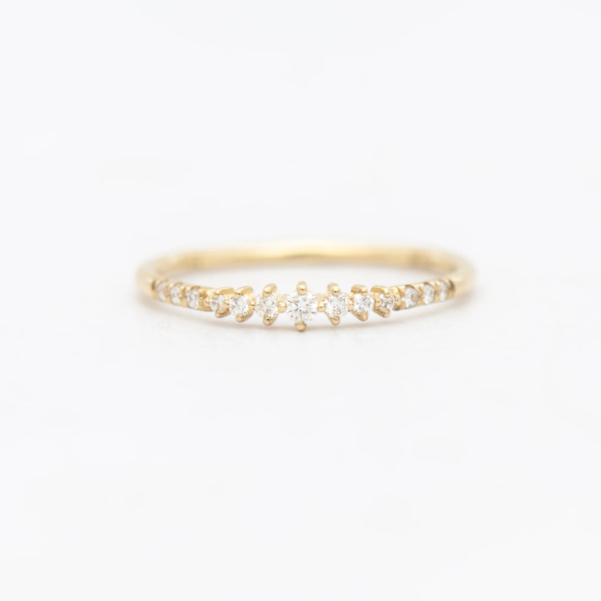 0.2 TCW Round CVD Diamond Half Eternity  Wedding Band