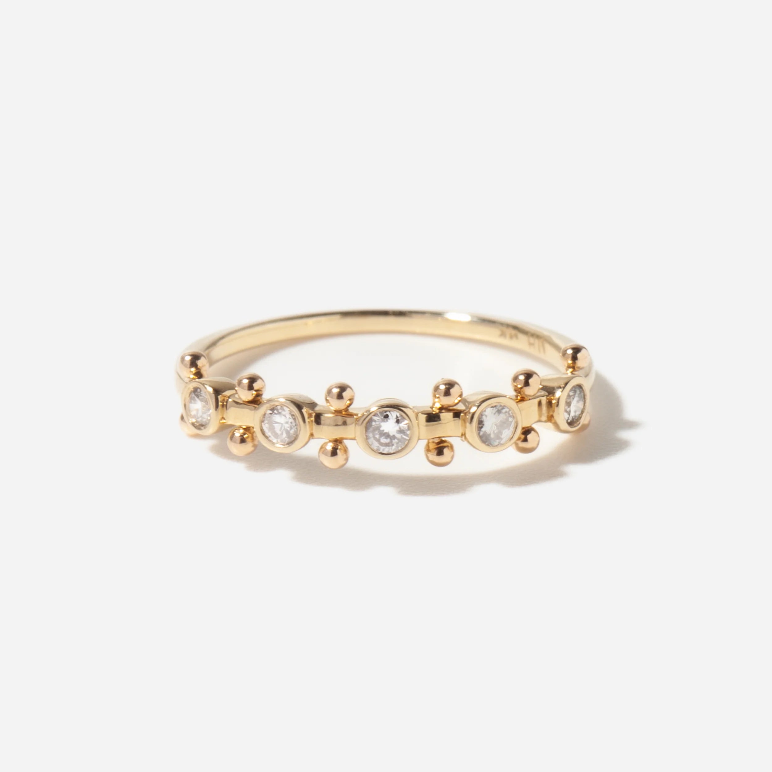 0.18 TCW Round CVD Diamond Five Stone Wedding Band