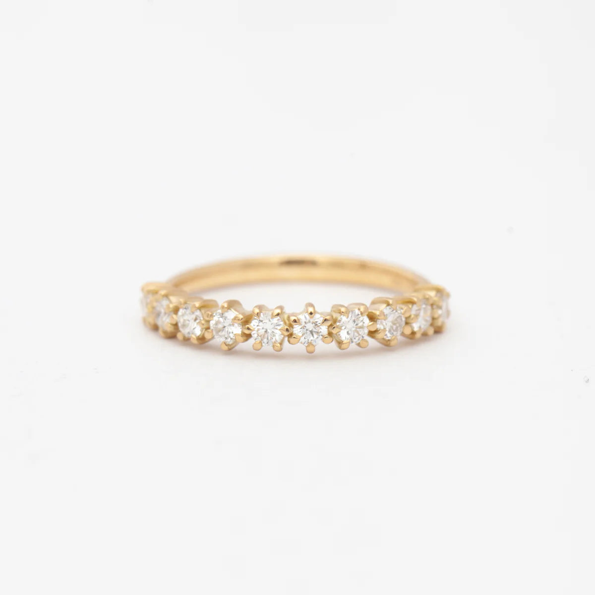 0.55 TCW Round CVD Diamond Half Eternity Wedding Band