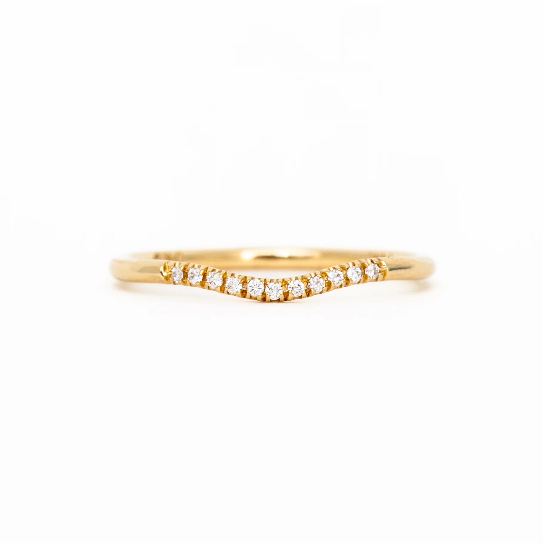 0.20 TCW Round CVD Diamond curved Wedding Band