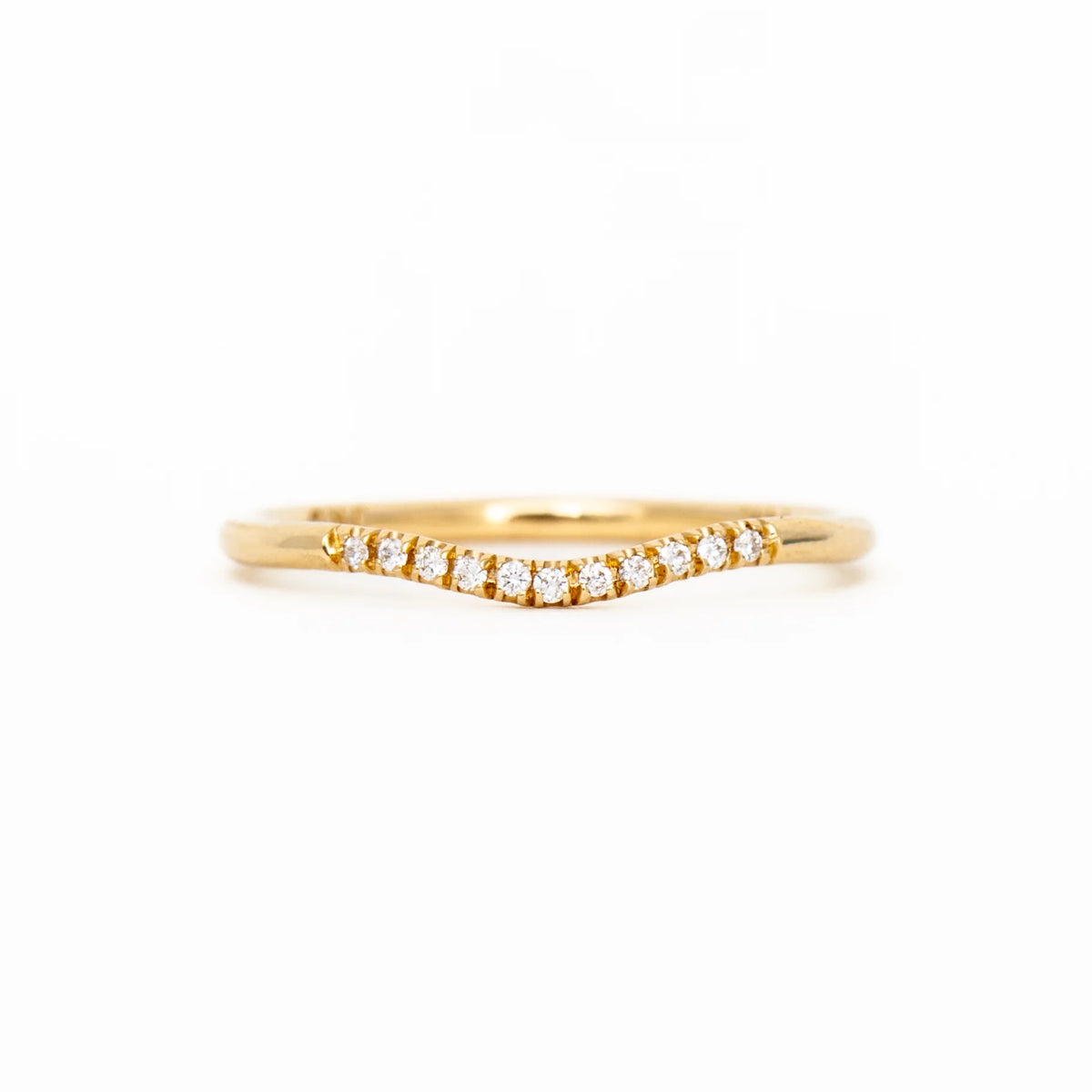 0.20 TCW Round CVD Diamond curved Wedding Band