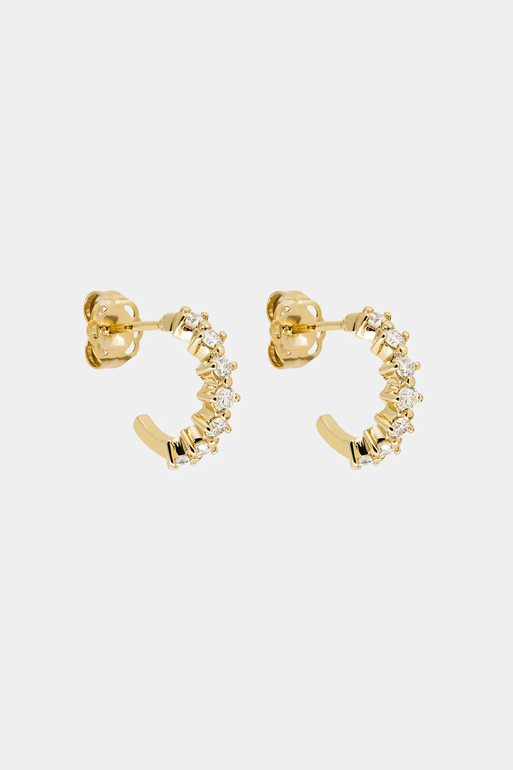 0.10 TCW Mini Round Cut Moissanite Diamond Hoops Earrings