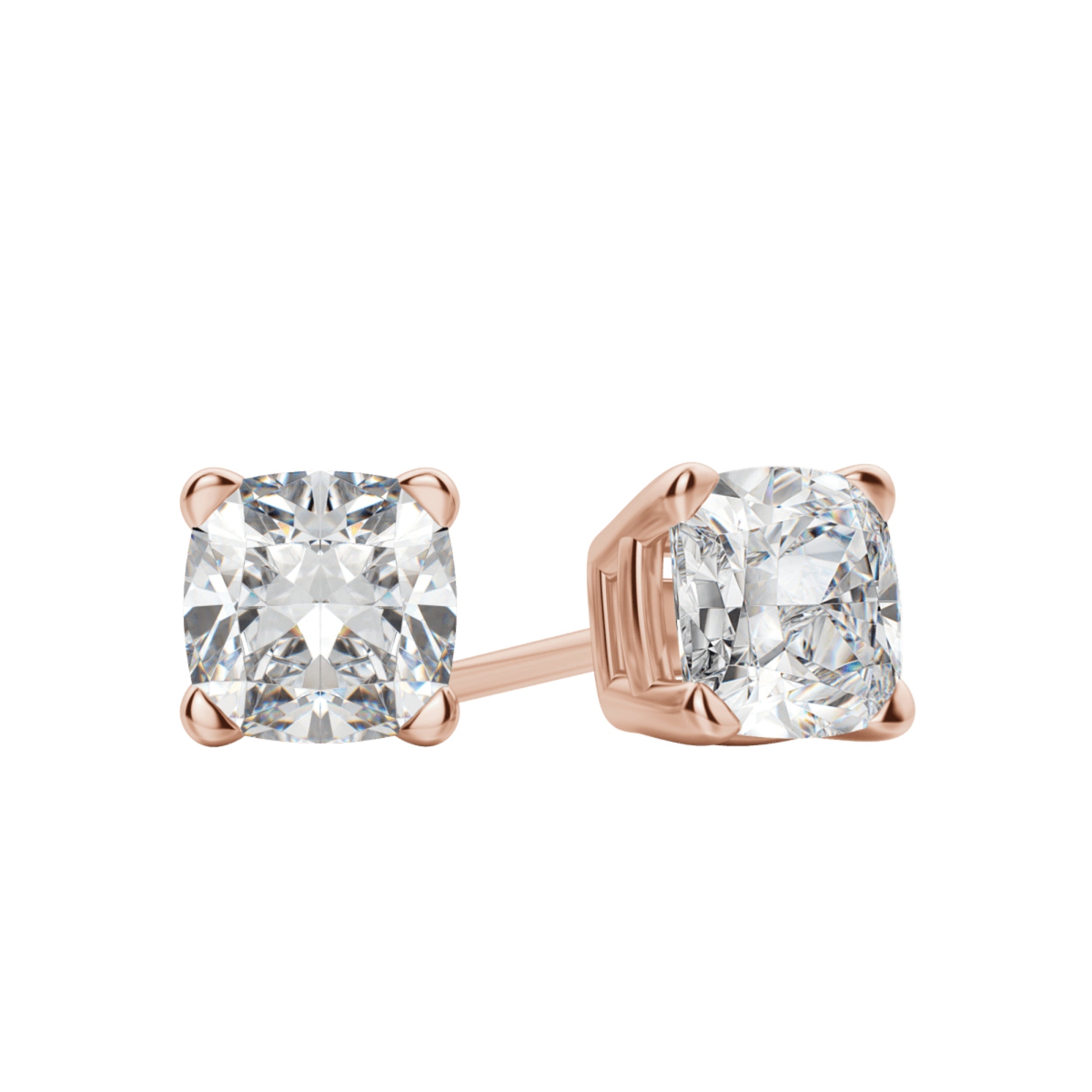 0.50 TCW-1.0 TCW Cushion Cut Moissanite Solitaire Stud Earrings - Camila Brown