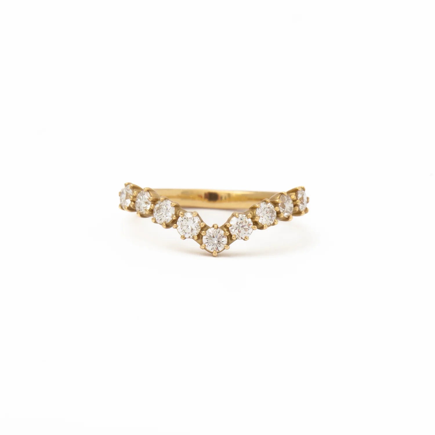 0.72 TCW Round CVD Diamond Curved Wedding Band