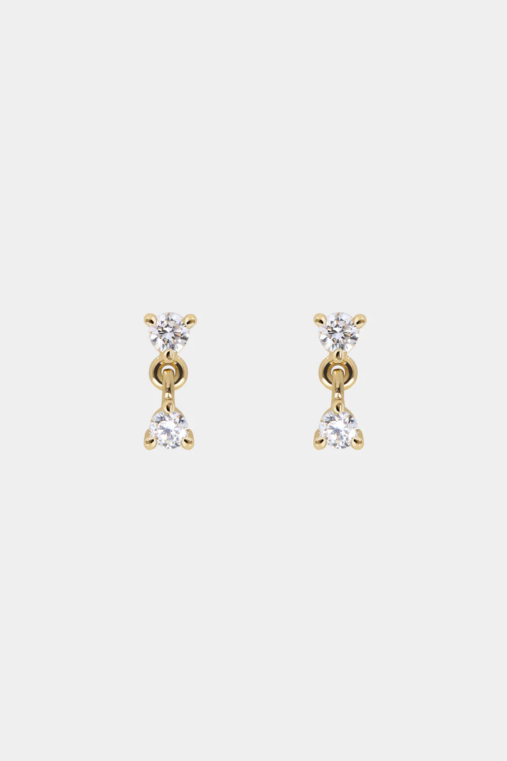 0.10 TCW Mini Round Cut Moissanite Duo Diamond Earrings
