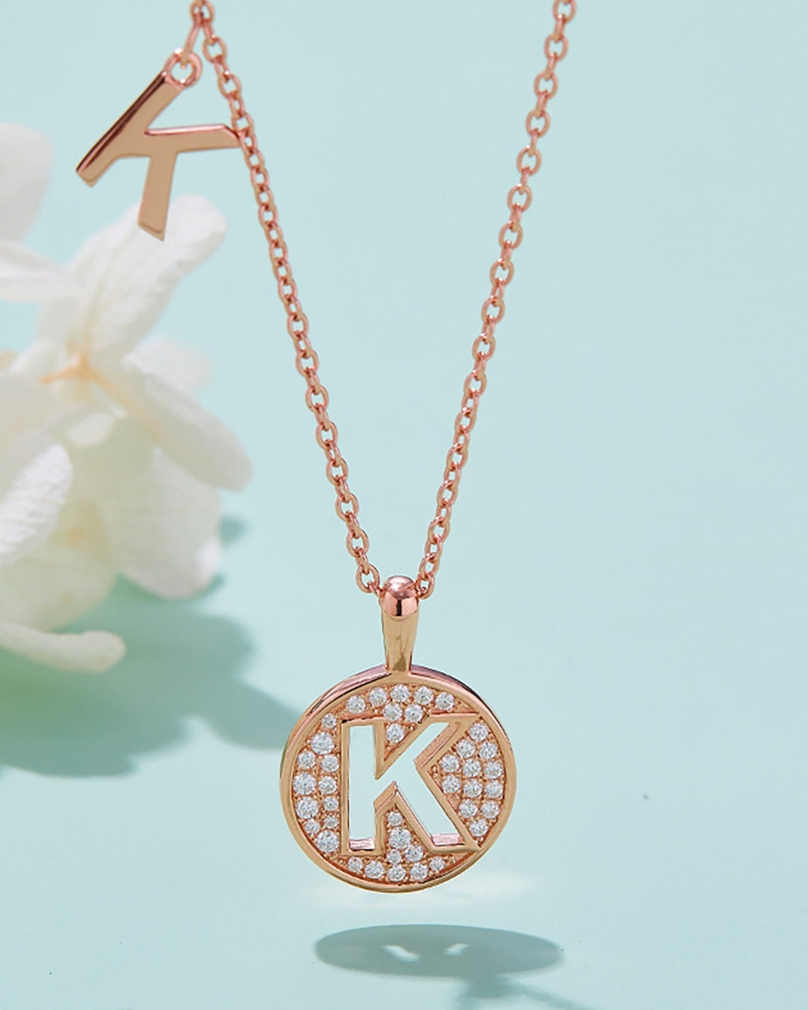 Customized "K" Letter Moissanite Diamond Necklace - Camila Brown