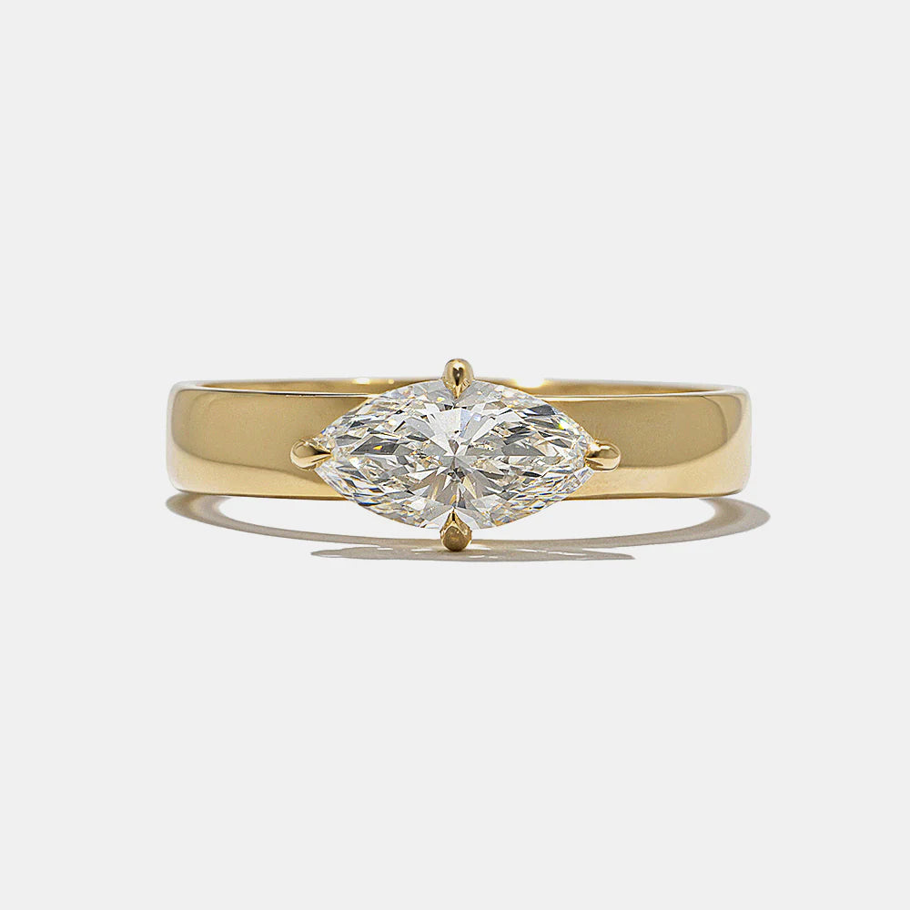 0.75 -2.50 CT Marquise  CVD Diamond Solitaire Engagement Ring
