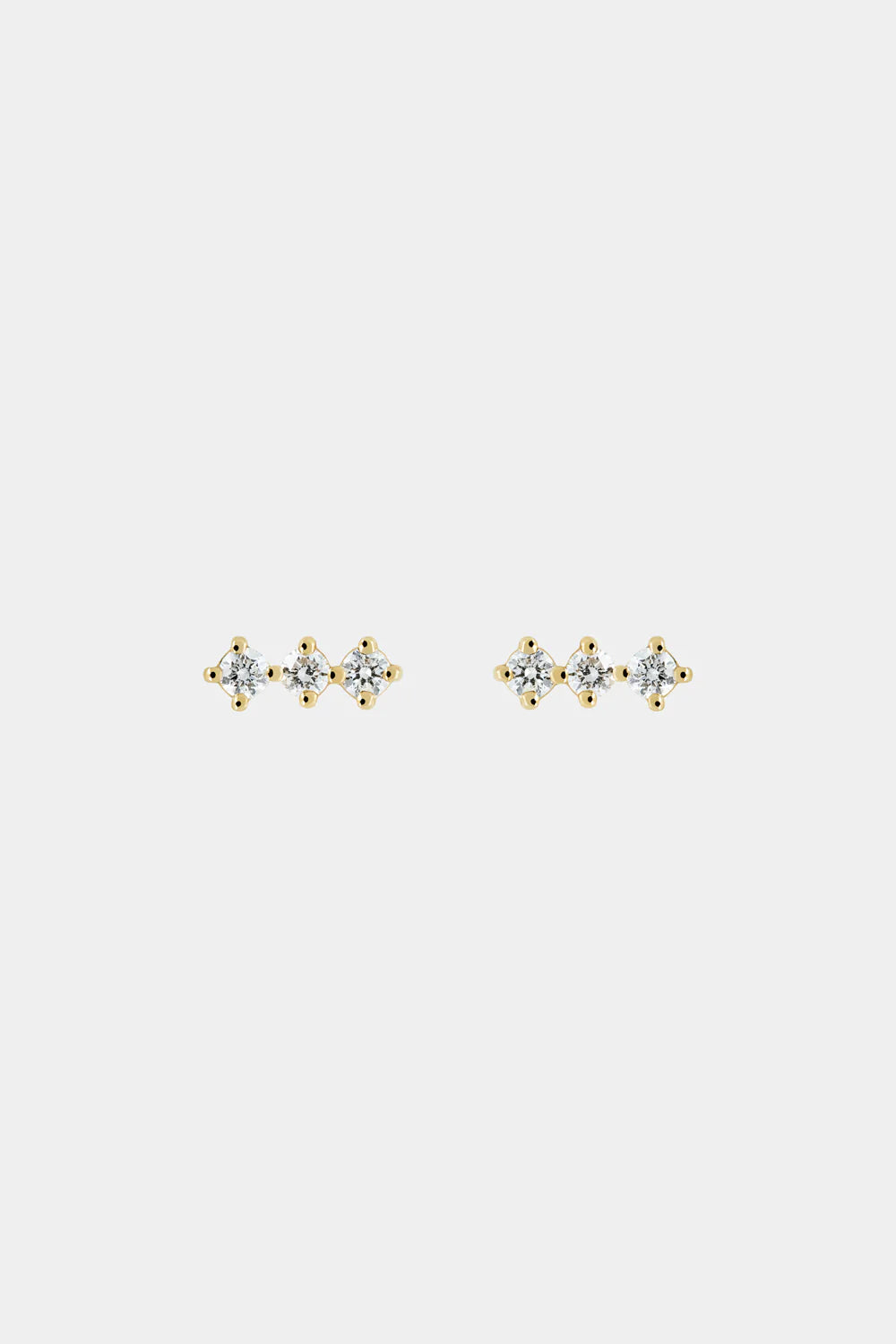 0.05 TCW Mini Round Cut Moissanite Diamond Bar Studs Earrings