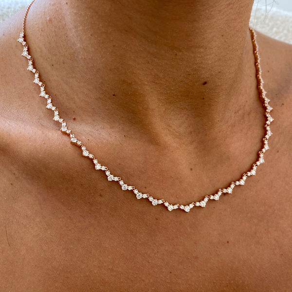 Round Lab Grown Diamond Tennis Necklace