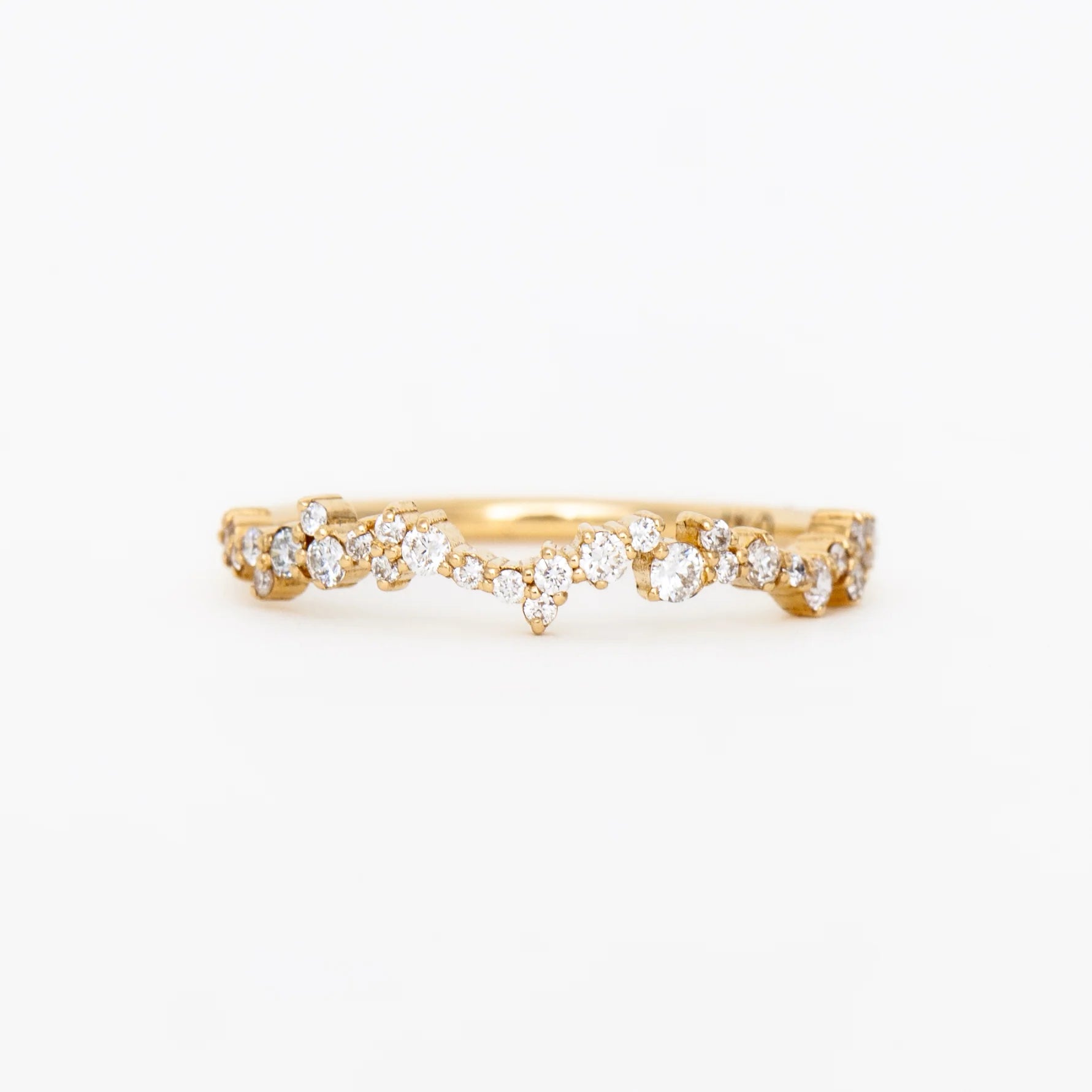 0.30 TCW Round CVD Diamond Cluster Wedding Band