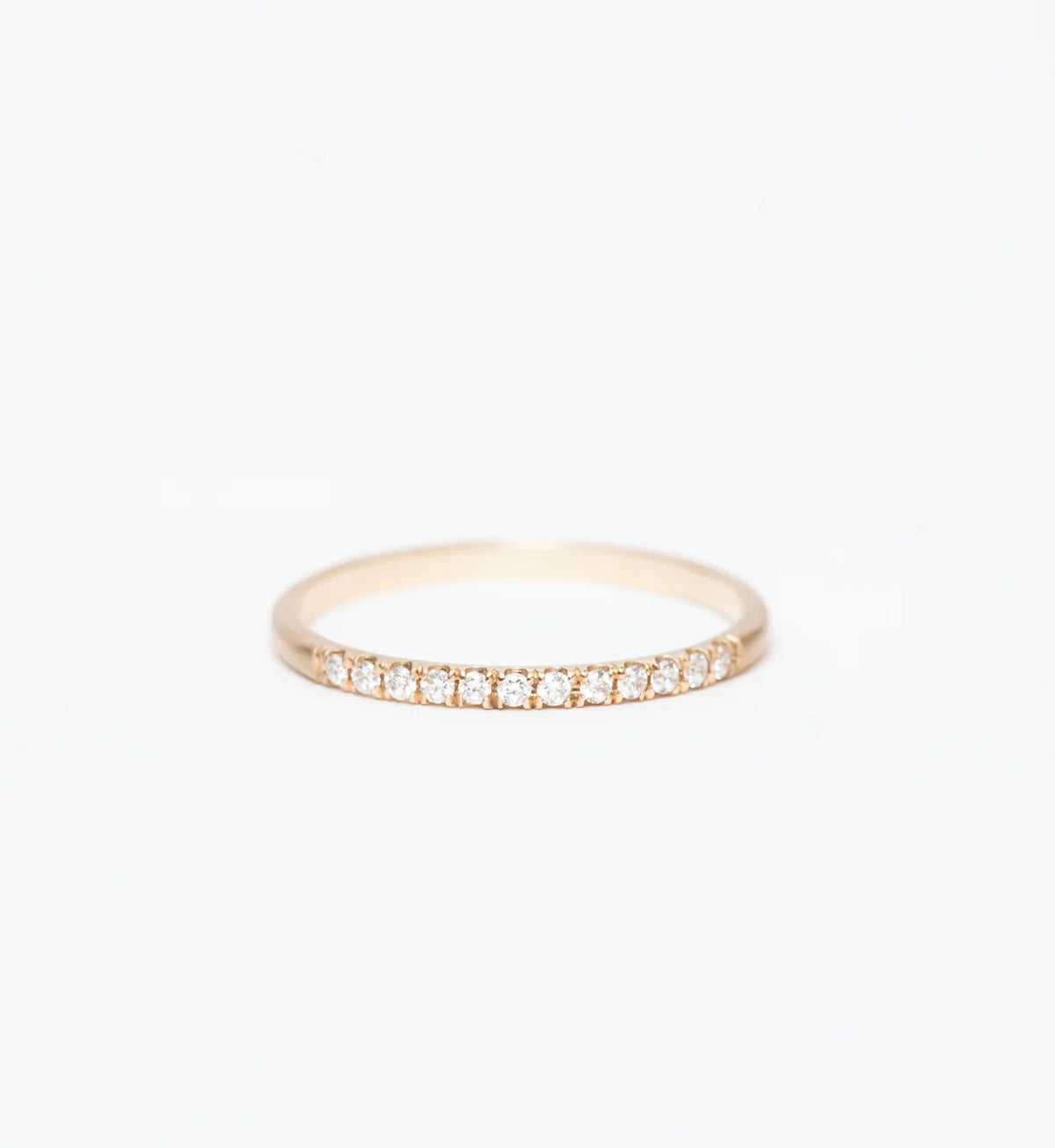 0.15 TCW Round CVD Diamond Semi Eternity Wedding Band