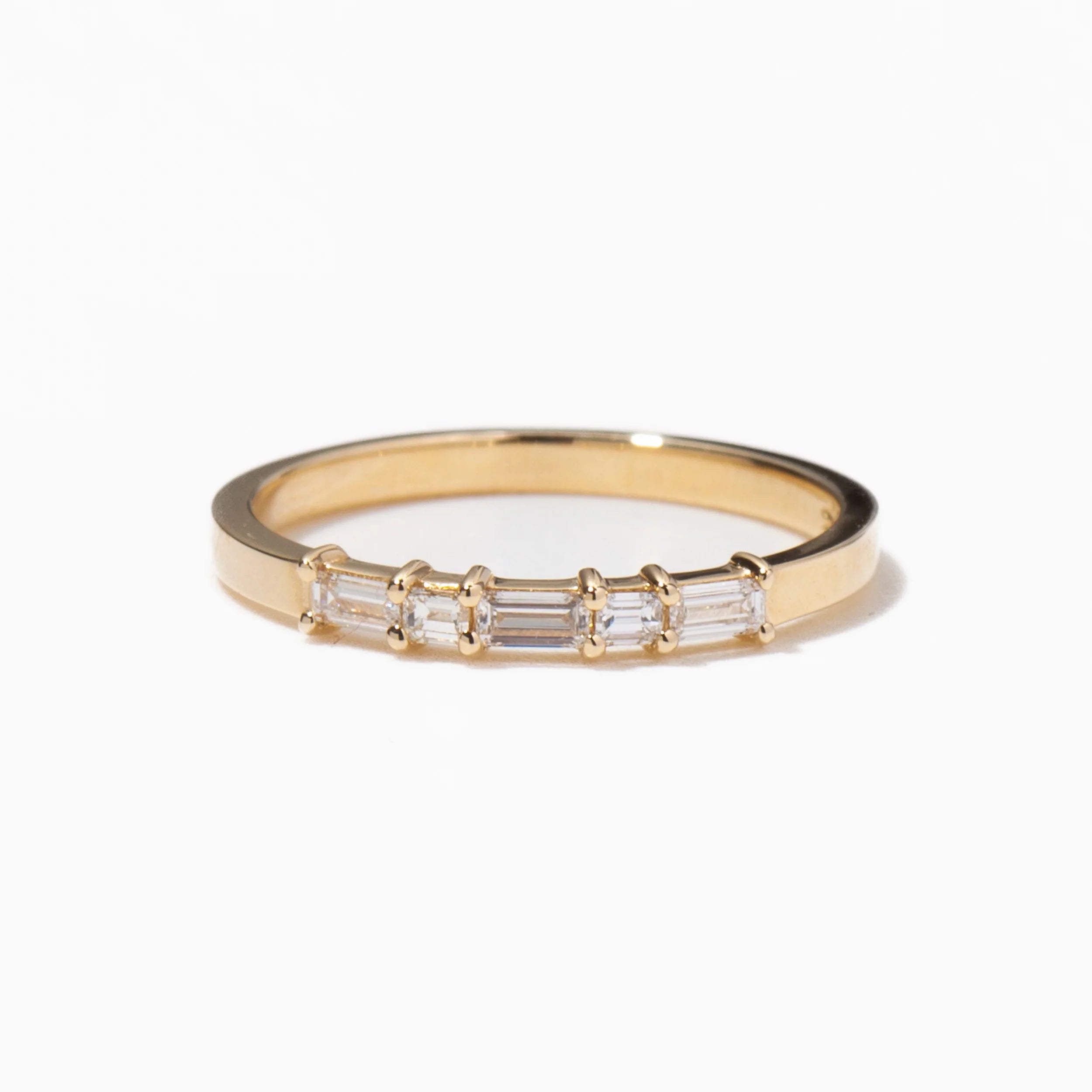0.22 TCW Baguette CVD Diamond Half Eternity Wedding Band
