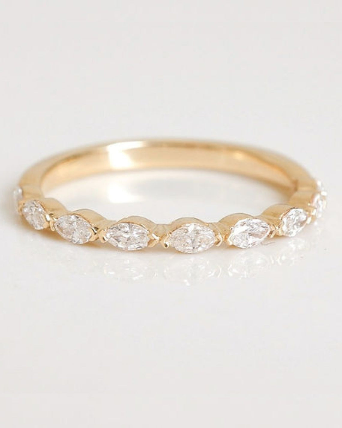 0.32 TCW Marquise CVD Diamond Half Eternity Wedding Band - Camila Brown