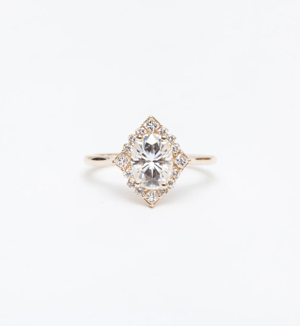 1.0 -3.0 CT Oval Lab Grown Diamond Cluster Engagement Ring