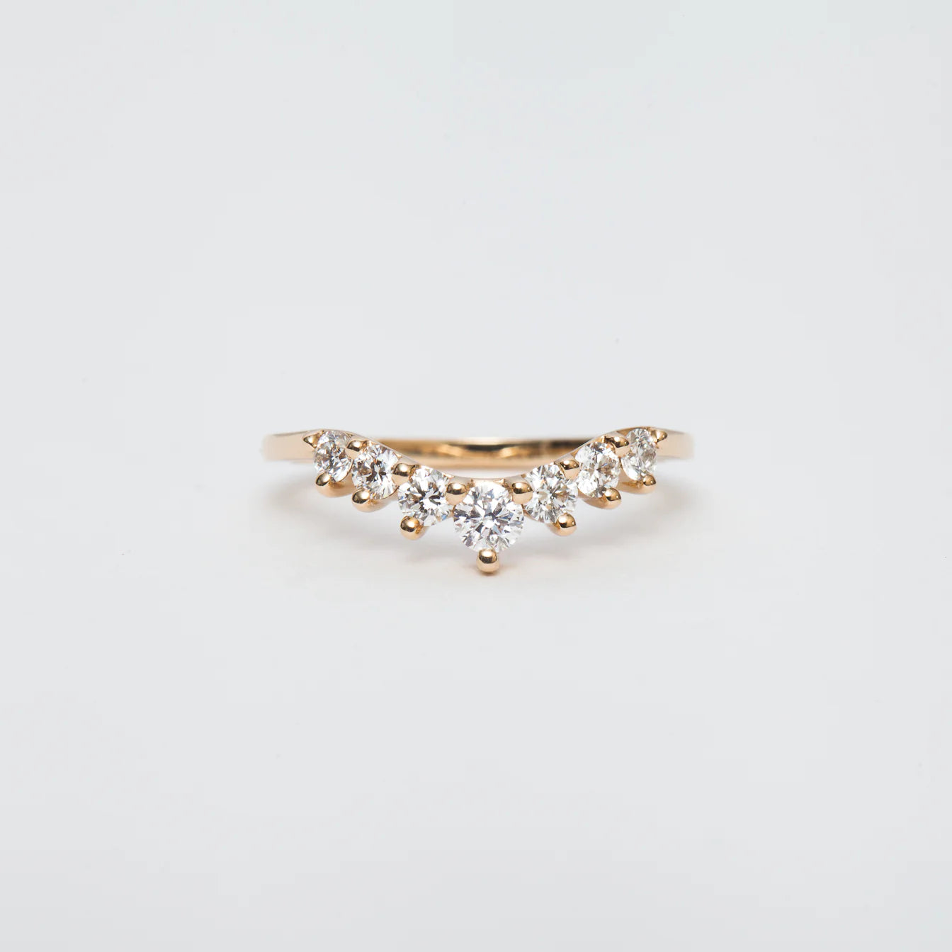 0.43 TCW Round CVD Diamond Curved Wedding Band