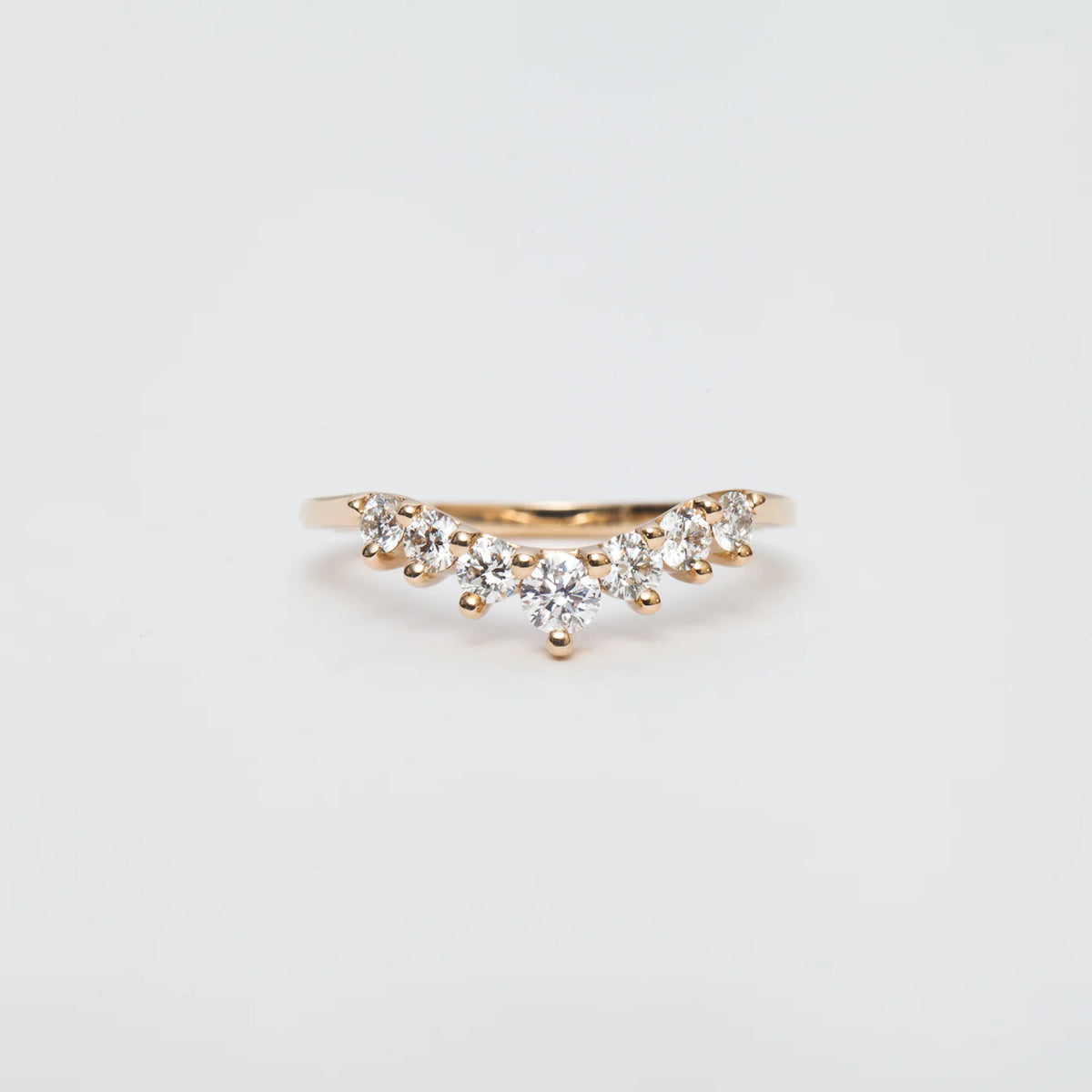 0.43 TCW Round CVD Diamond Curved Wedding Band