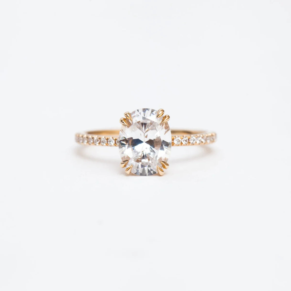 1.75-3.75 CT Oval Lab Grown Diamond Pave Engagement Ring