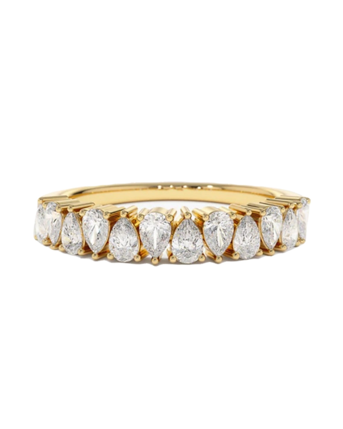 1.50 TCW Pear CVD Diamond Eternity Wedding Band - Camila Brown