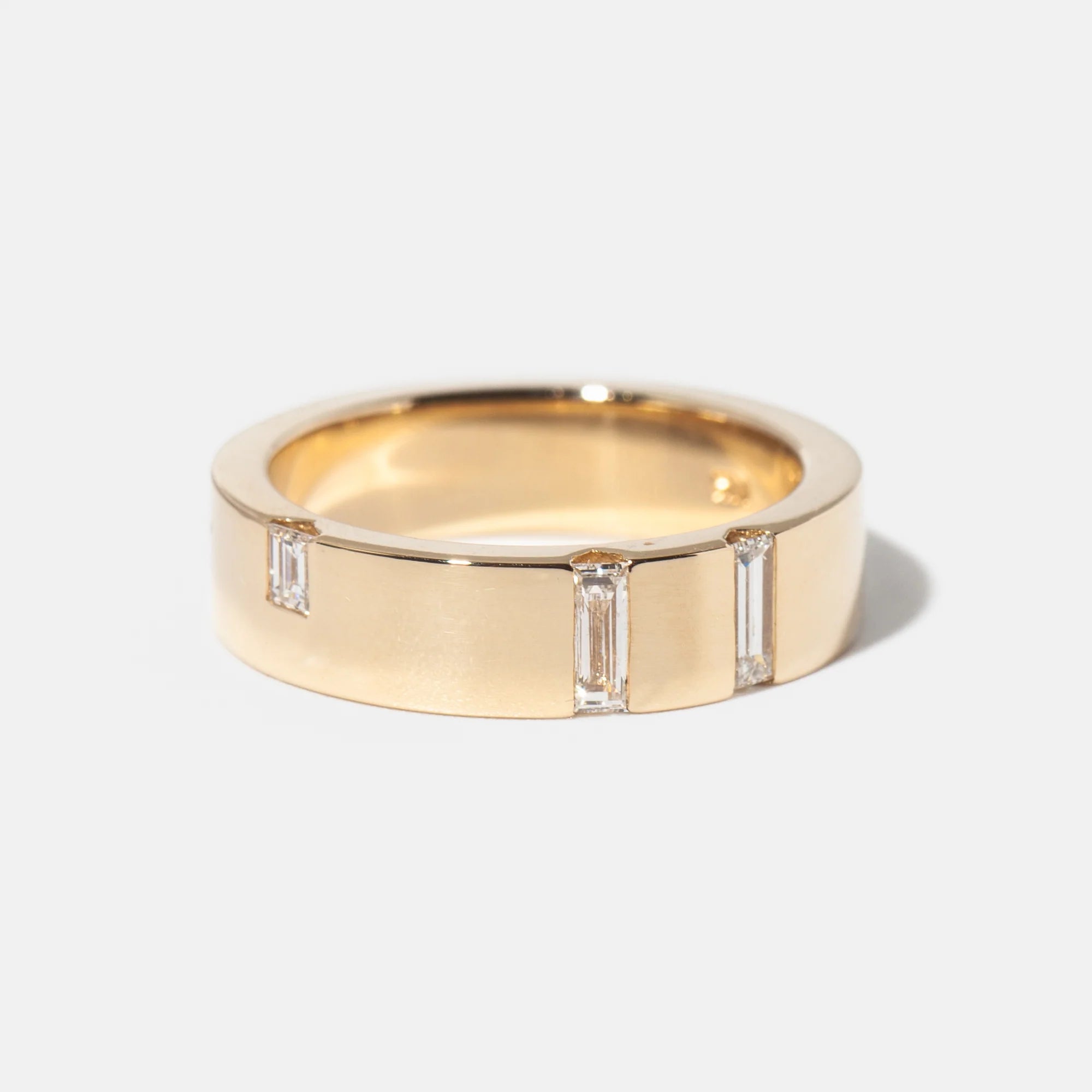 0.35 TCW Baguette CVD Diamond Flush Wedding Band