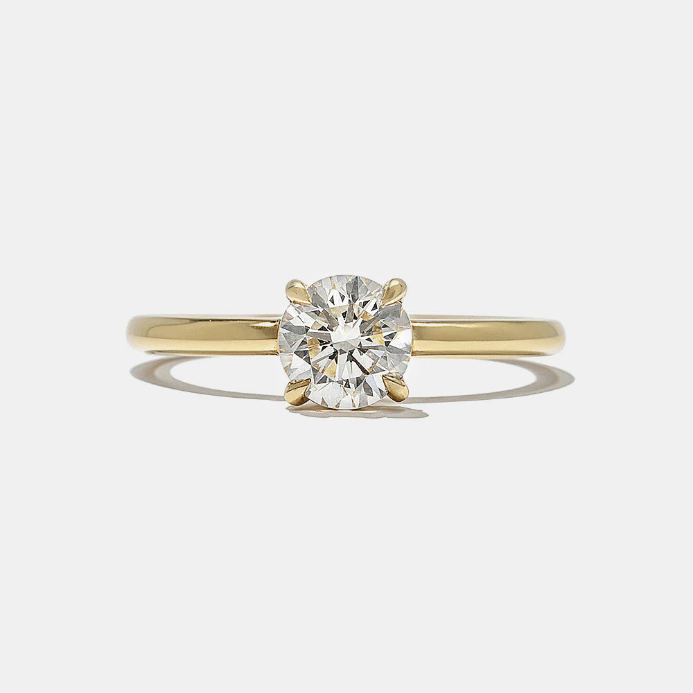 0.75 -2.50 CT Round CVD Diamond Solitaire Engagement Ring