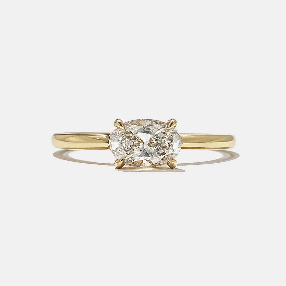 0.75 -2.50 CT Oval CVD Diamond Solitaire Engagement Ring