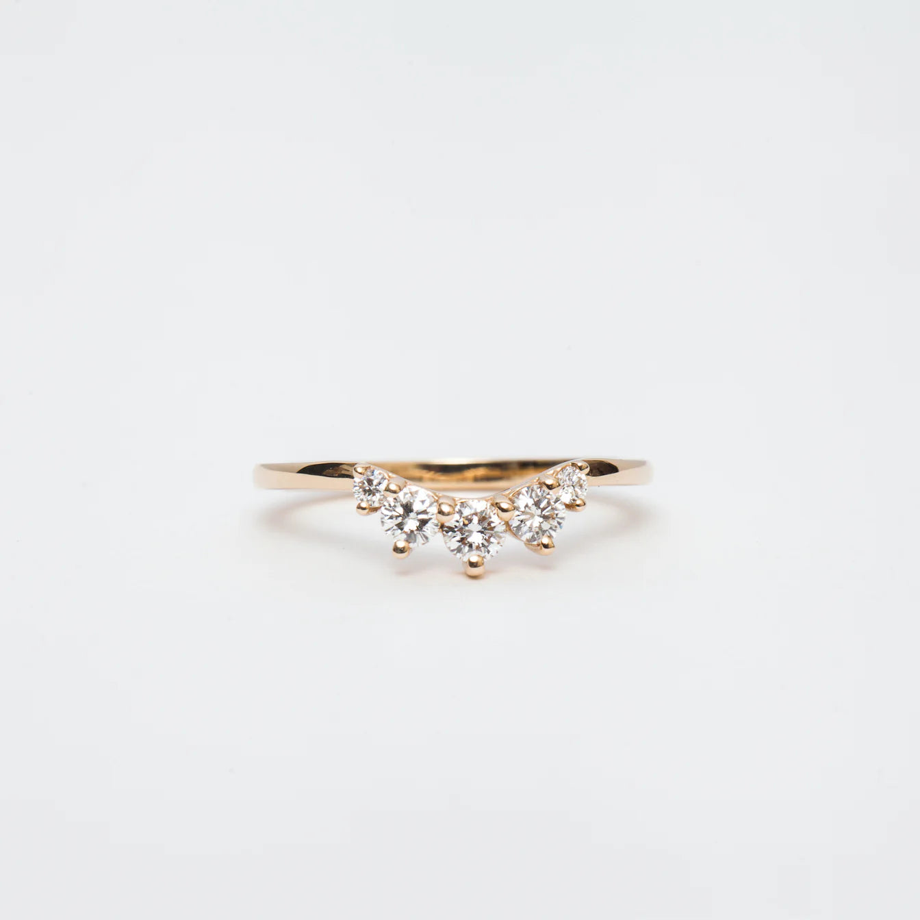 0.33 TCW Round CVD Diamond Curved Wedding Band