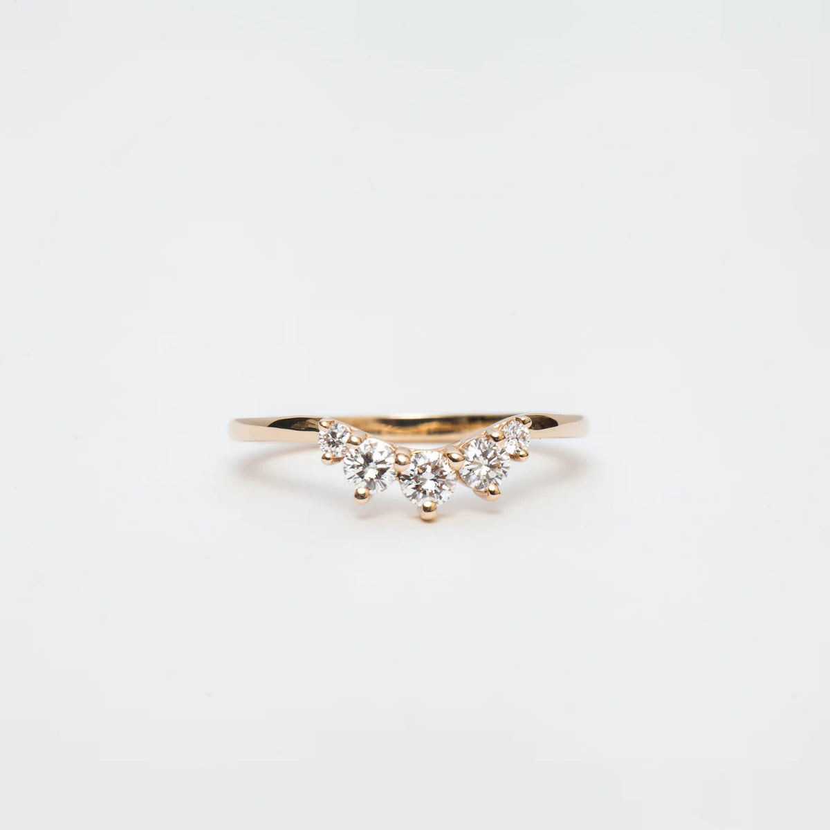 0.33 TCW Round CVD Diamond Curved Wedding Band