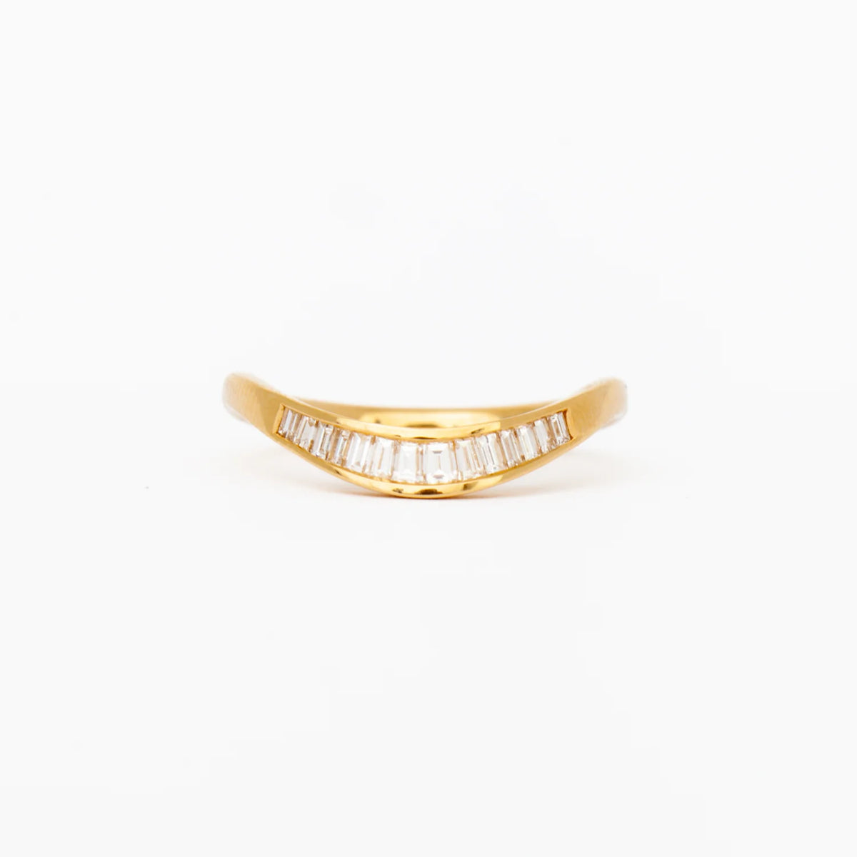 0.2 TCW Baguette CVD Diamond Curved Wedding Band