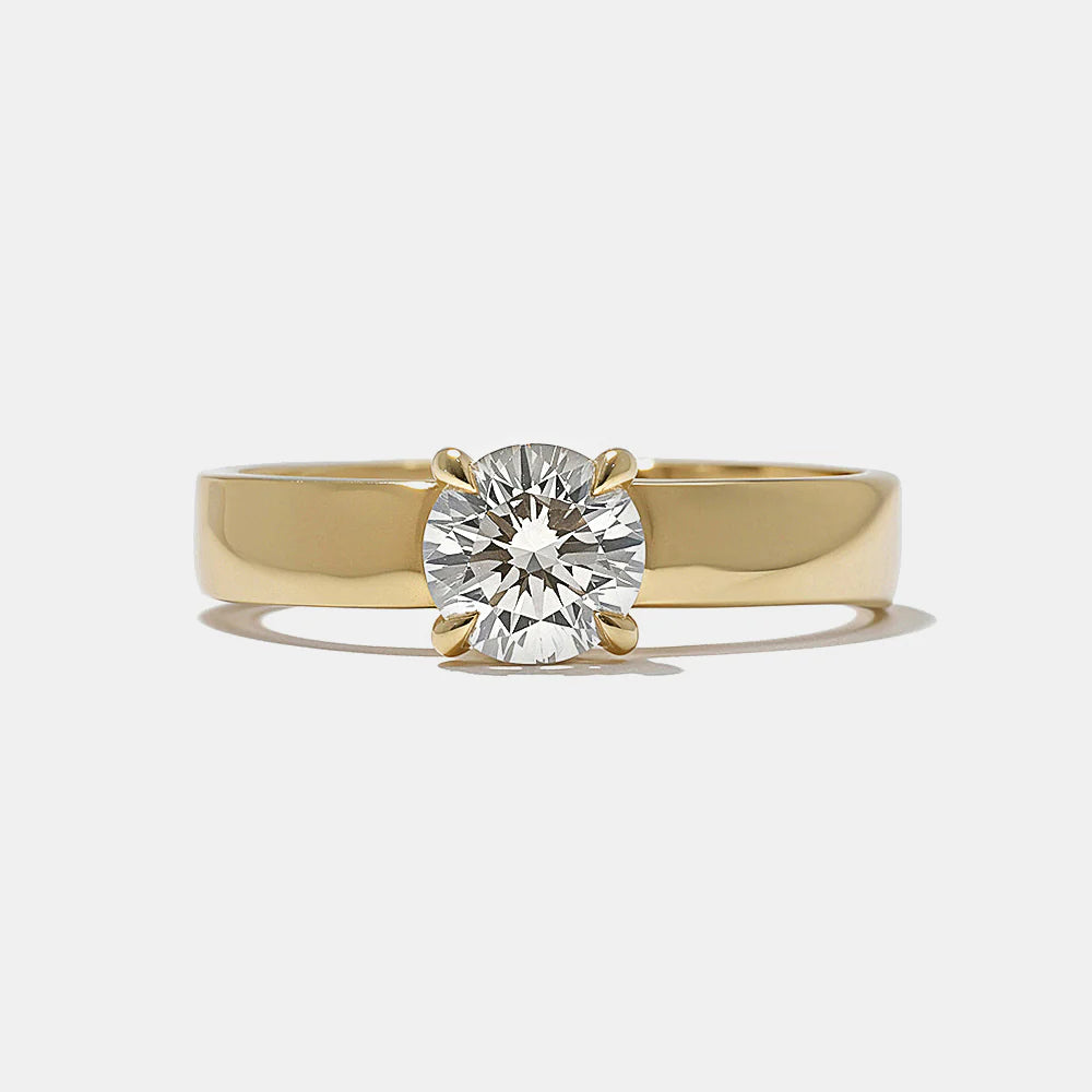 0.75 -2.50 CT Round CVD Diamond Solitaire Engagement Ring