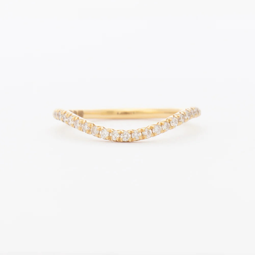 0.21 TCW Round CVD Diamond Curved Wedding Band