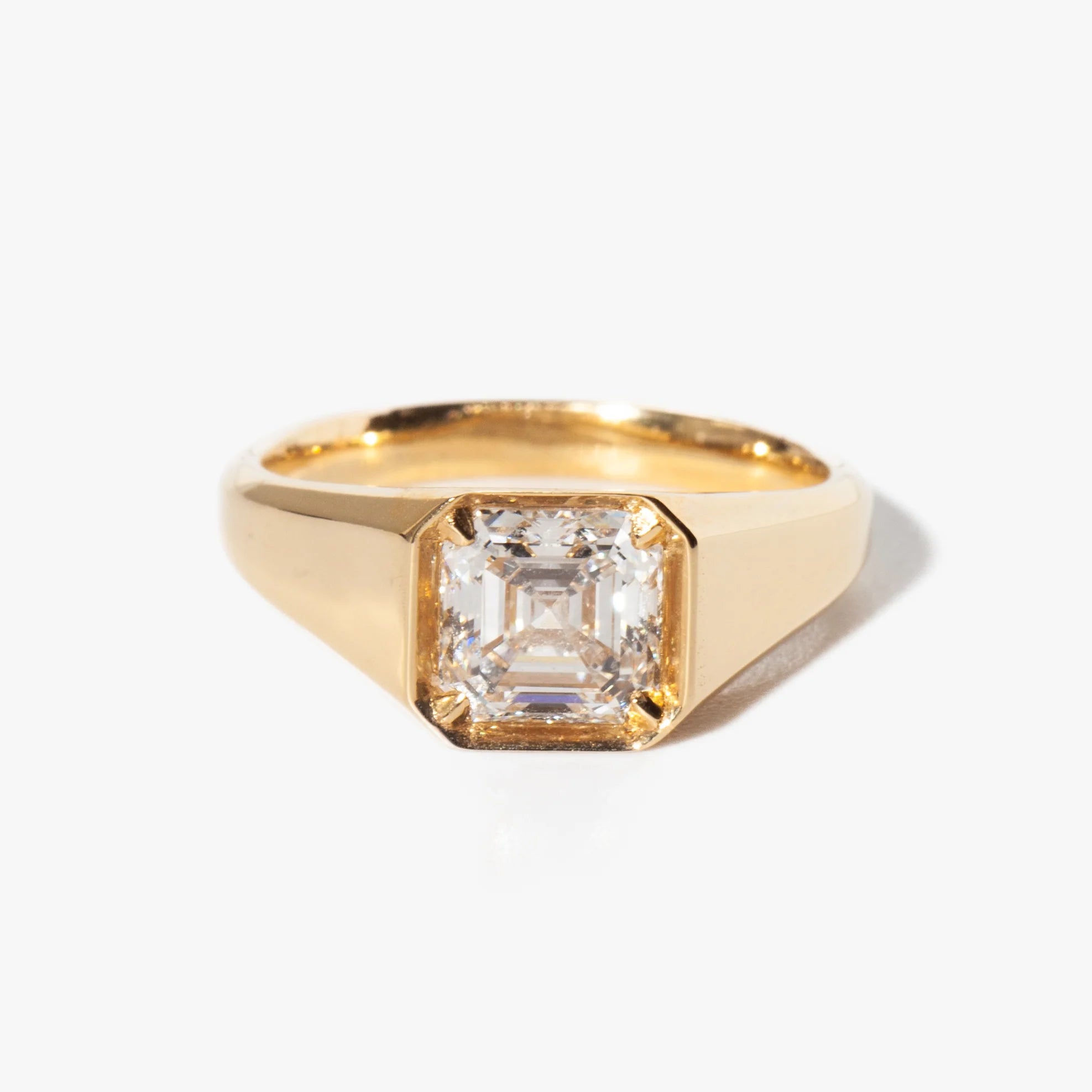 1.50 -3.50 CT Asscher CVD Diamond Solitaire Engagement Ring