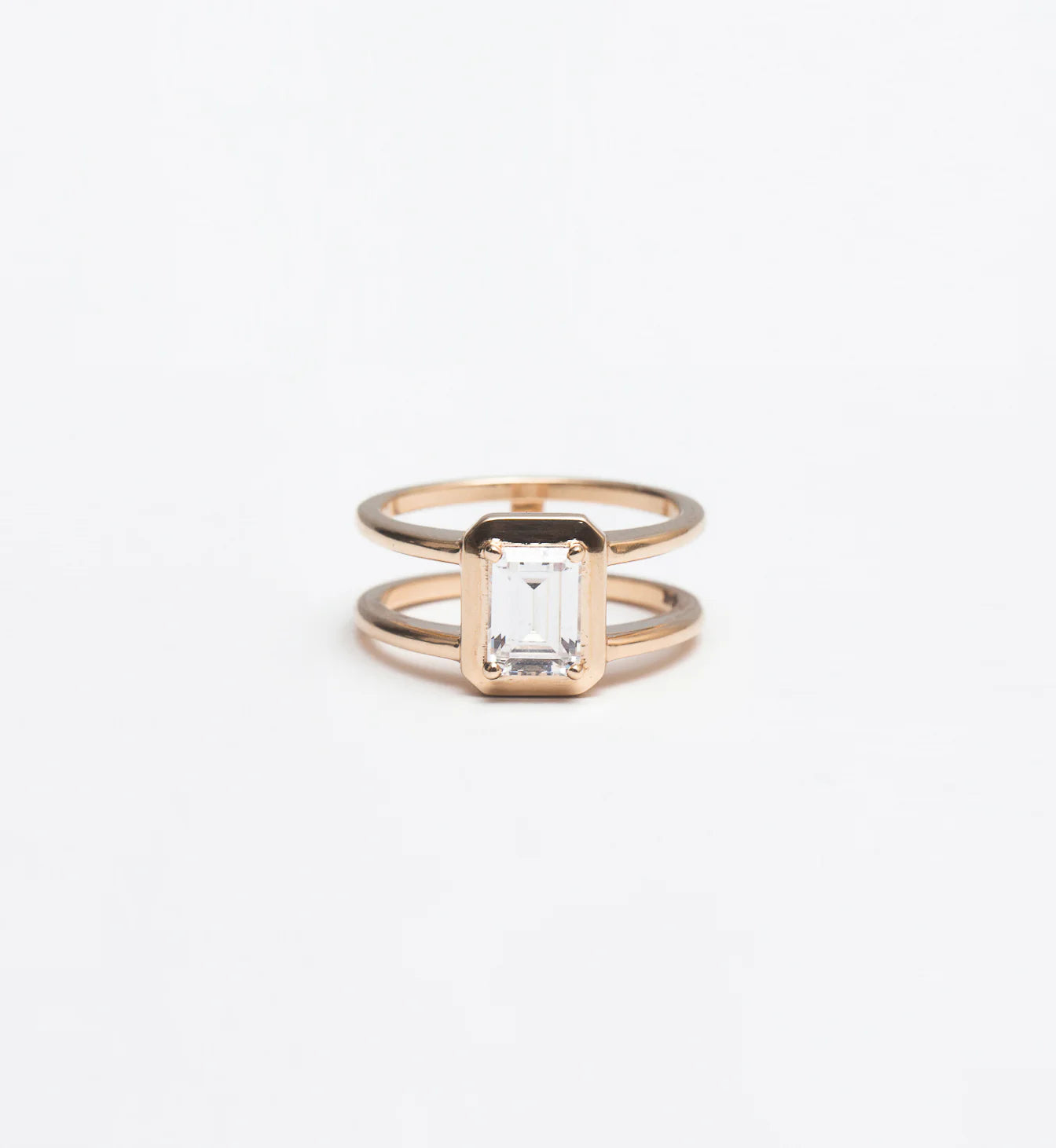 1.0 -3.0 CT Oval CVD Diamond Bezel Double Band Engagement Ring