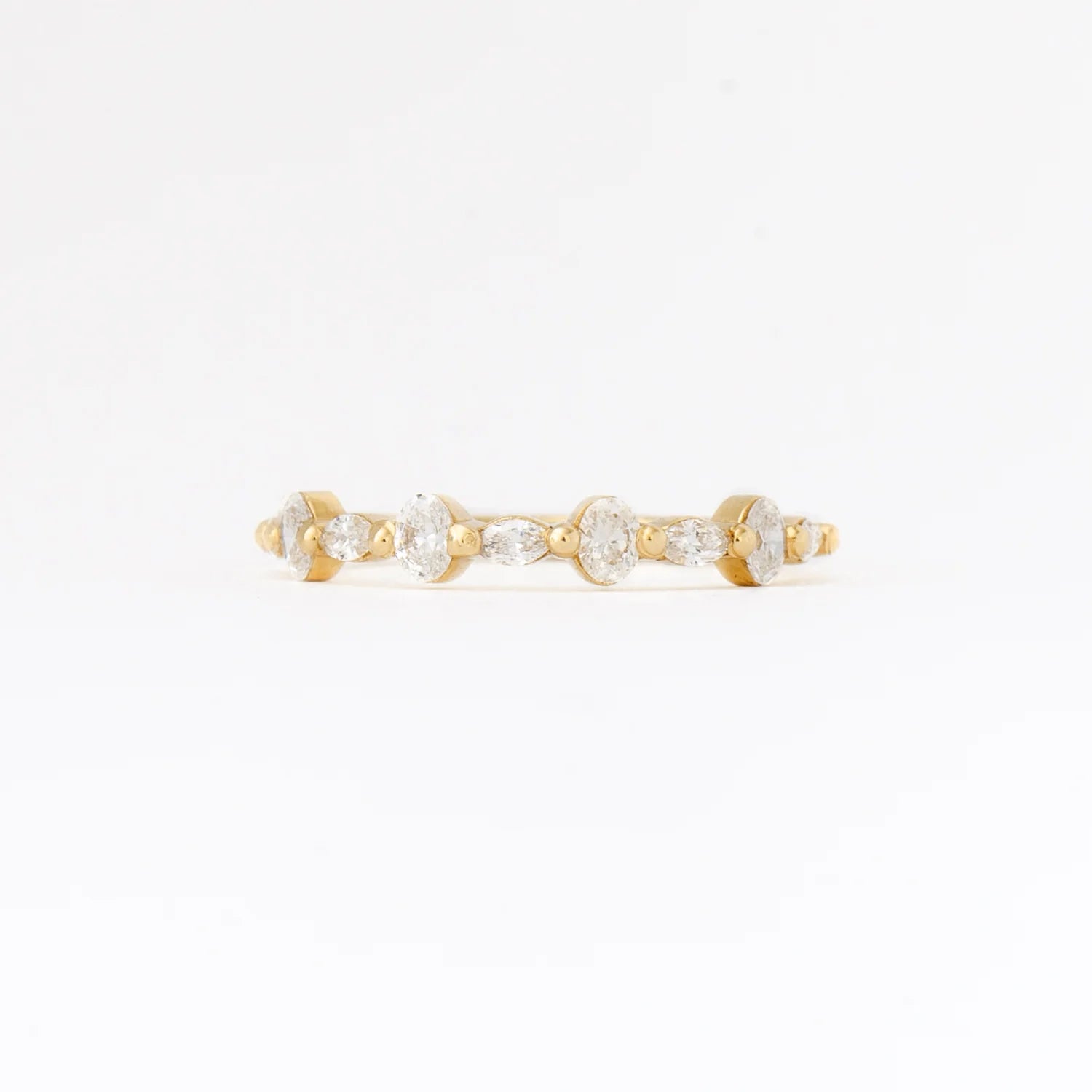 0.5 TCW Oval & Marquise CVD Diamond Half Eternity Wedding Band