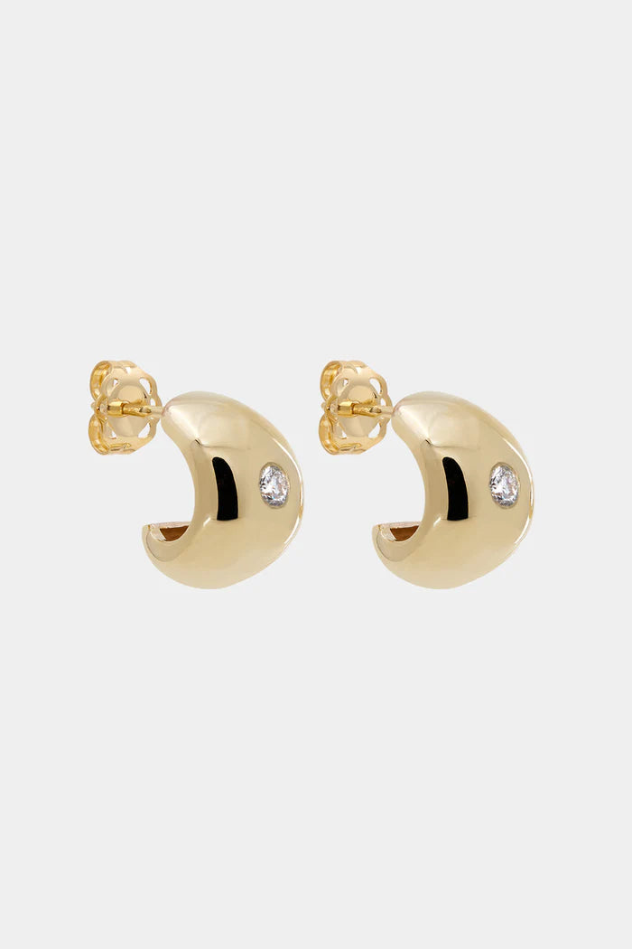 0.10 CT Mini Round Cut Moissanite Diamond Hoops Earrings