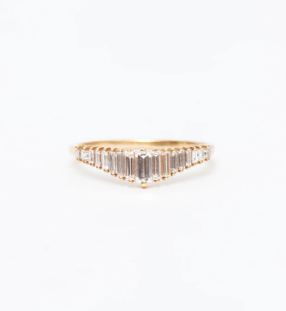 0.42 TCW Baguette CVD Diamond Curved Wedding Band