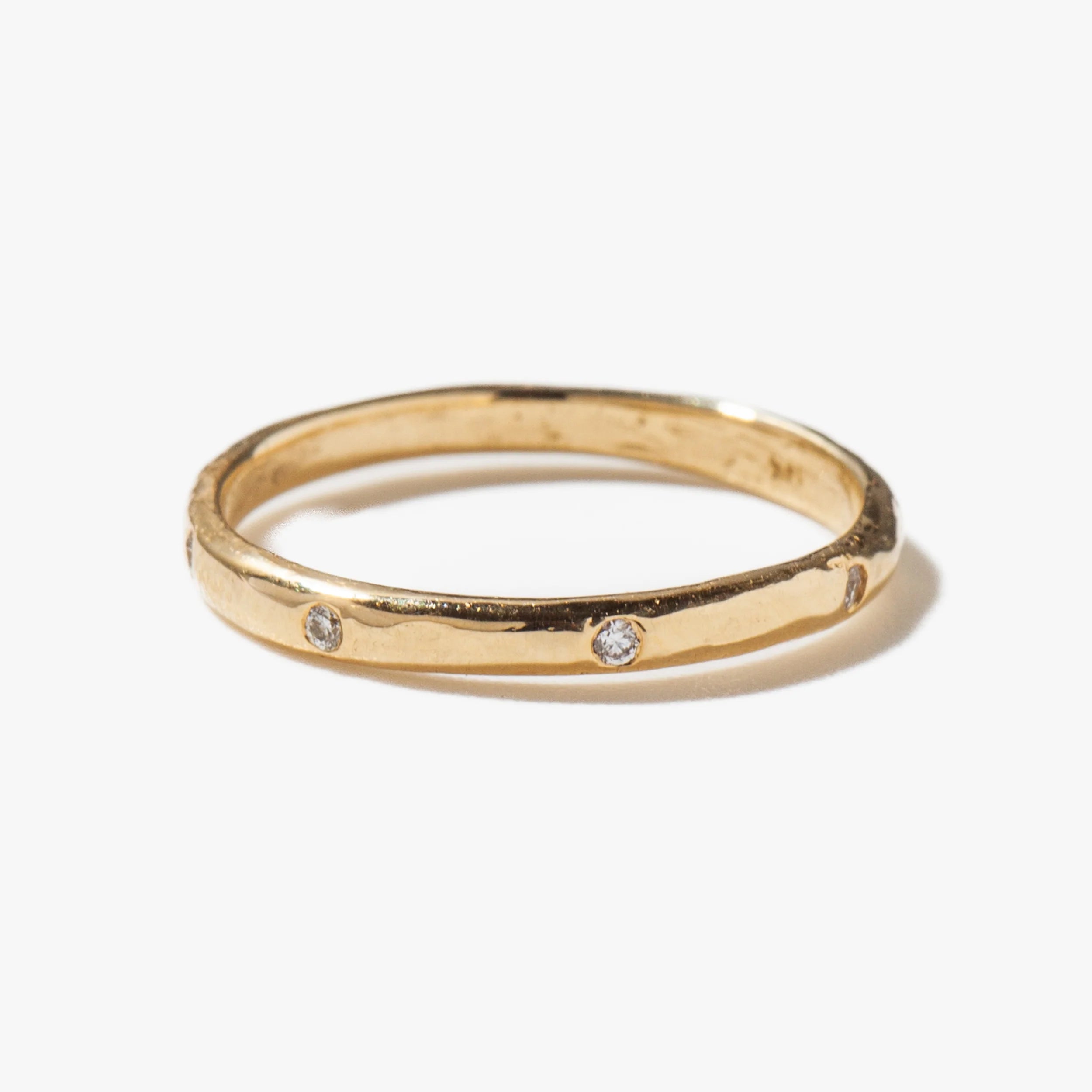 0.08 TCW Round CVD Diamond Flush  Wedding Band