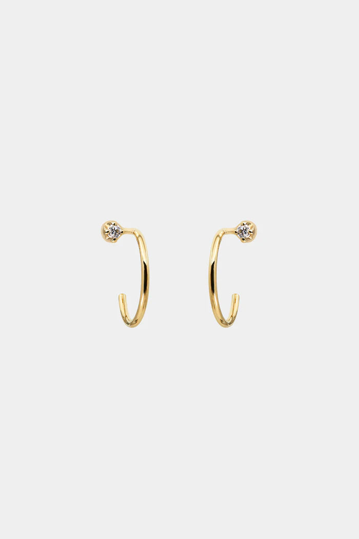 0.05 TCW Mini Round Cut Moissanite Diamond Hoops Earrings