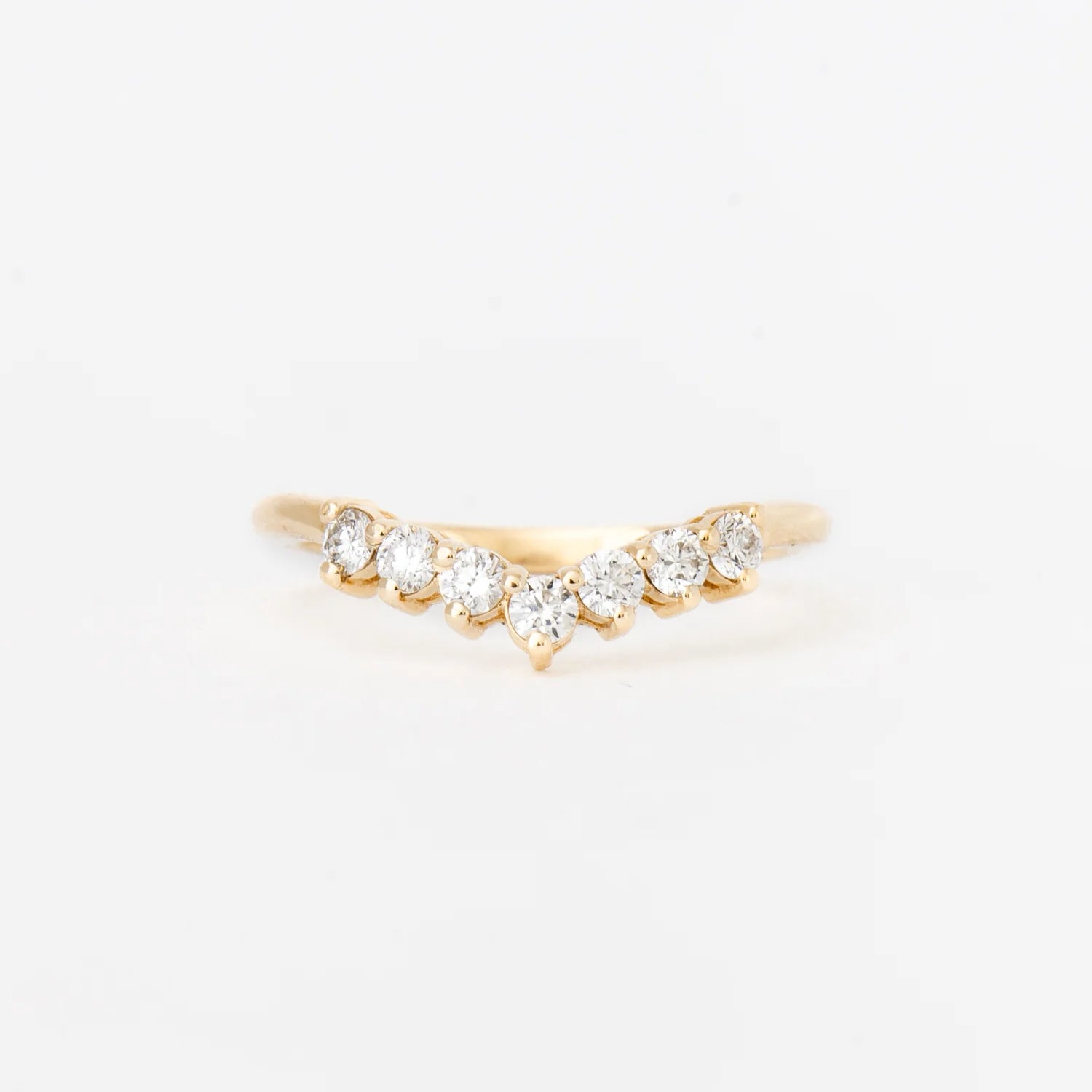 0.33 TCW Round CVD Diamond Curved Wedding Band