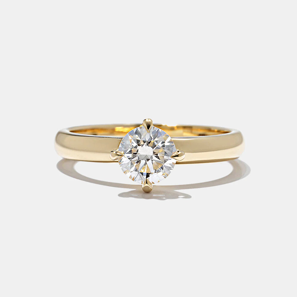 0.75 -2.50 CT Round CVD Diamond Solitaire Engagement Ring